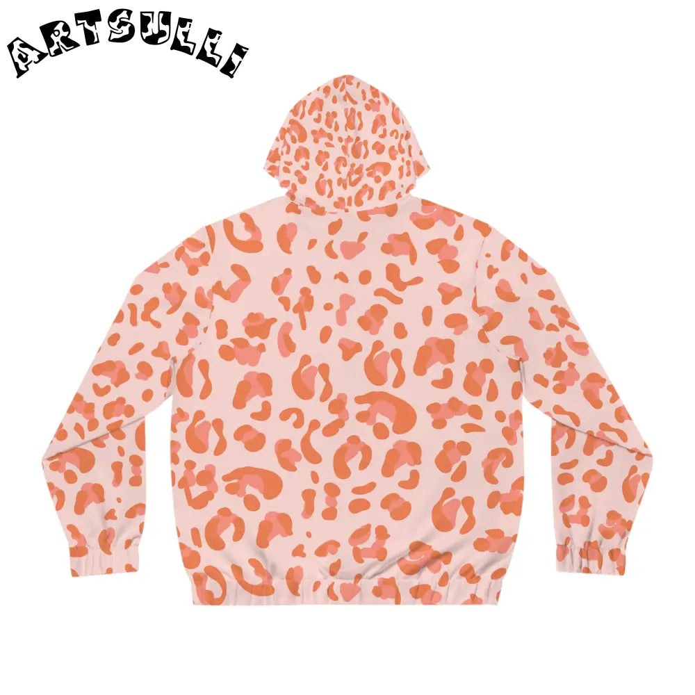 Pink and Orange Leopard Print Windbreaker, Artsulli - Art is Long, Life is Short, All Over Prints, , , , , , , 