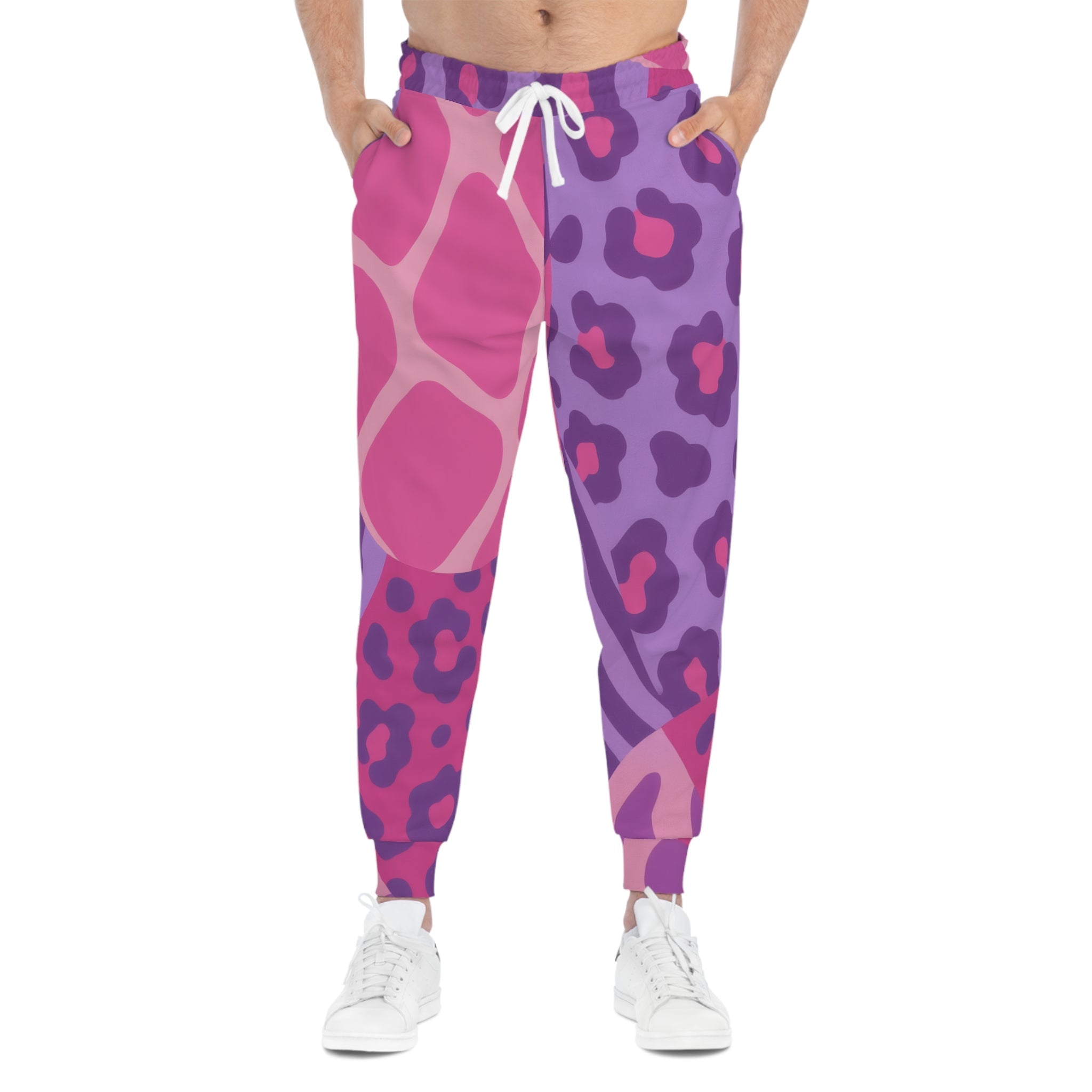 Pink and Purple Animal Print Joggers, Artsulli - Art is Long, Life is Short, All Over Prints, , , , , , , 