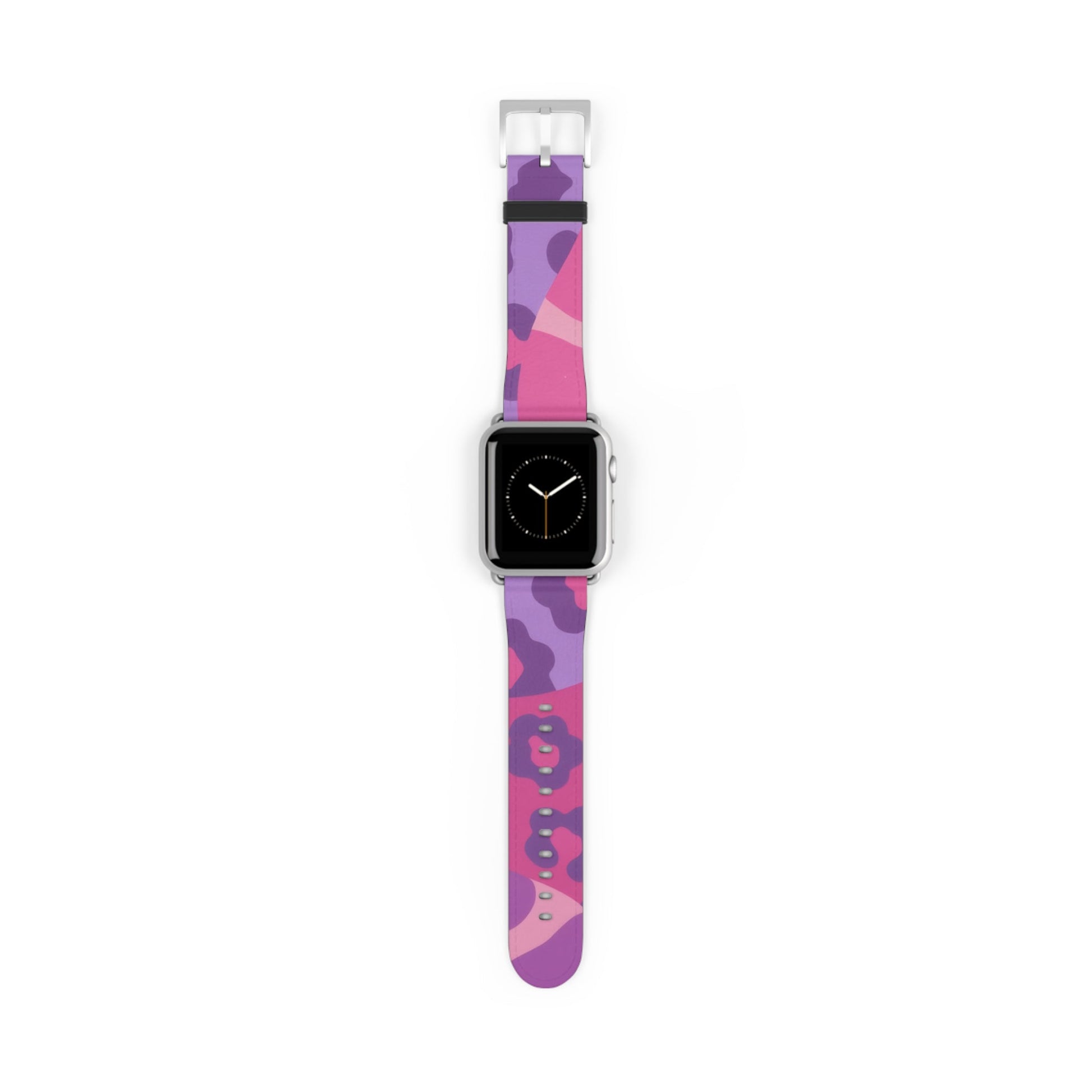 Pink and Purple Camouflage Apple Watch Band, Artsulli - Art is Long, Life is Short, Accessories, Size, 38 - 41 mm, Color, Silver Matte, , , 30135087956940161009
