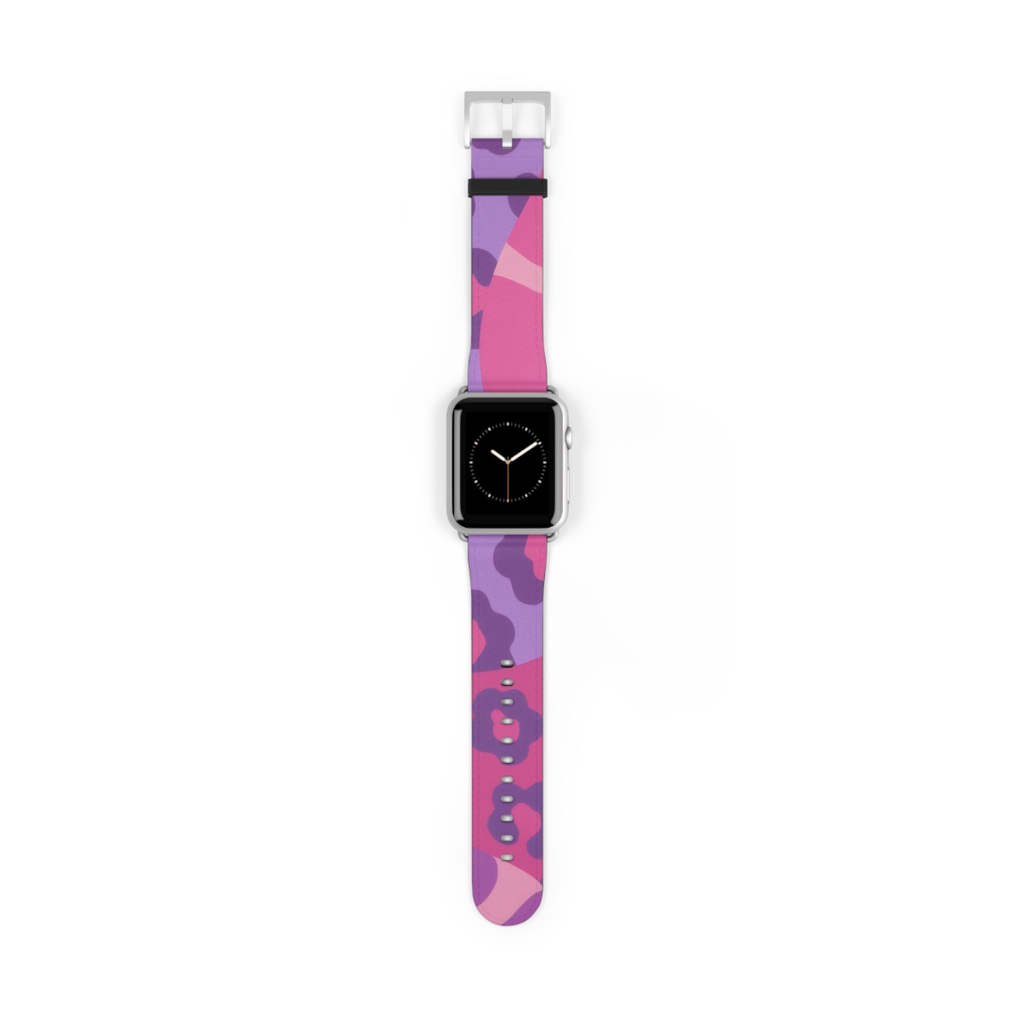 Pink and Purple Camouflage Apple Watch Band, Artsulli - Art is Long, Life is Short, Accessories, Size, 42 - 45 mm, Color, Silver Matte, , , 26475165619414845363