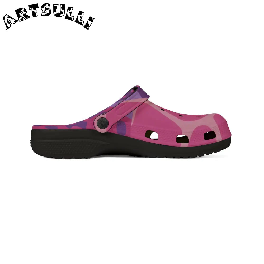 Pink and Purple Floral EVA Foam Clogs, Artsulli - Art is Long, Life is Short, Shoes, , , , , , , 
