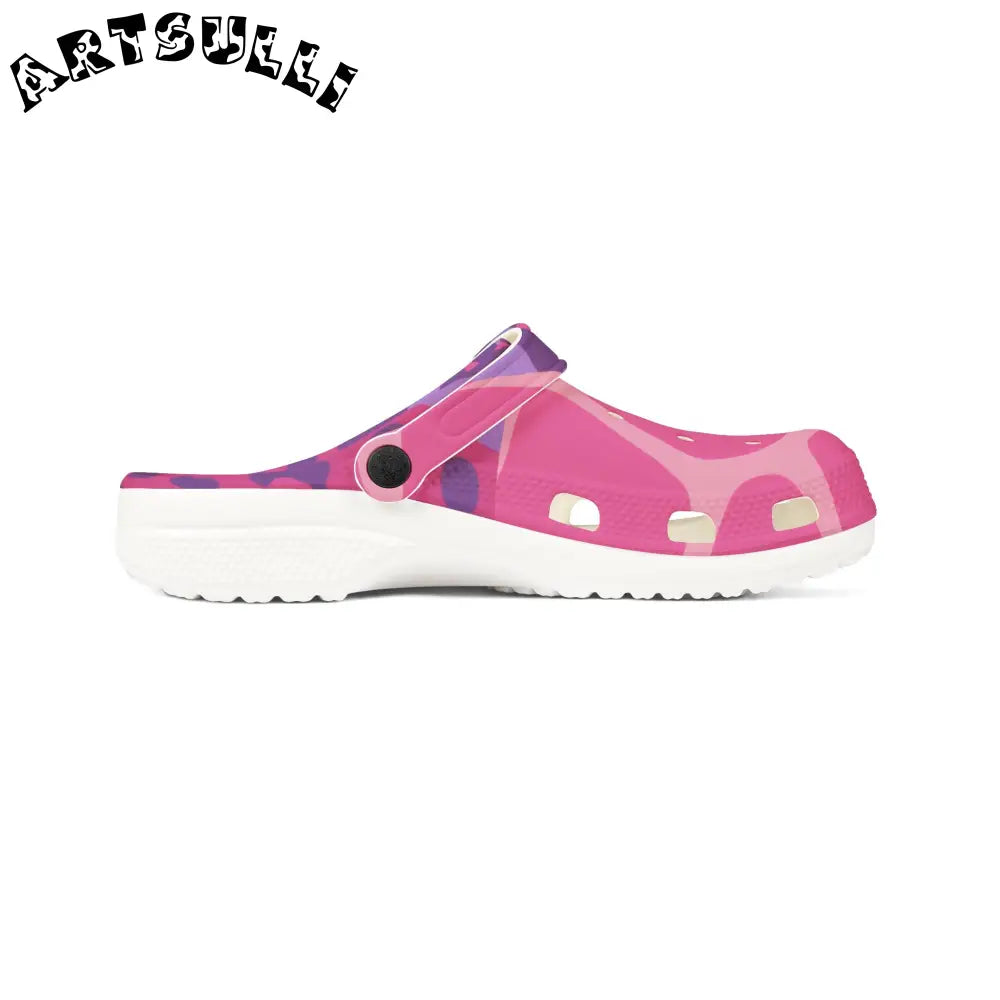 Pink and Purple Floral EVA Foam Clogs, Artsulli - Art is Long, Life is Short, Shoes, , , , , , , 