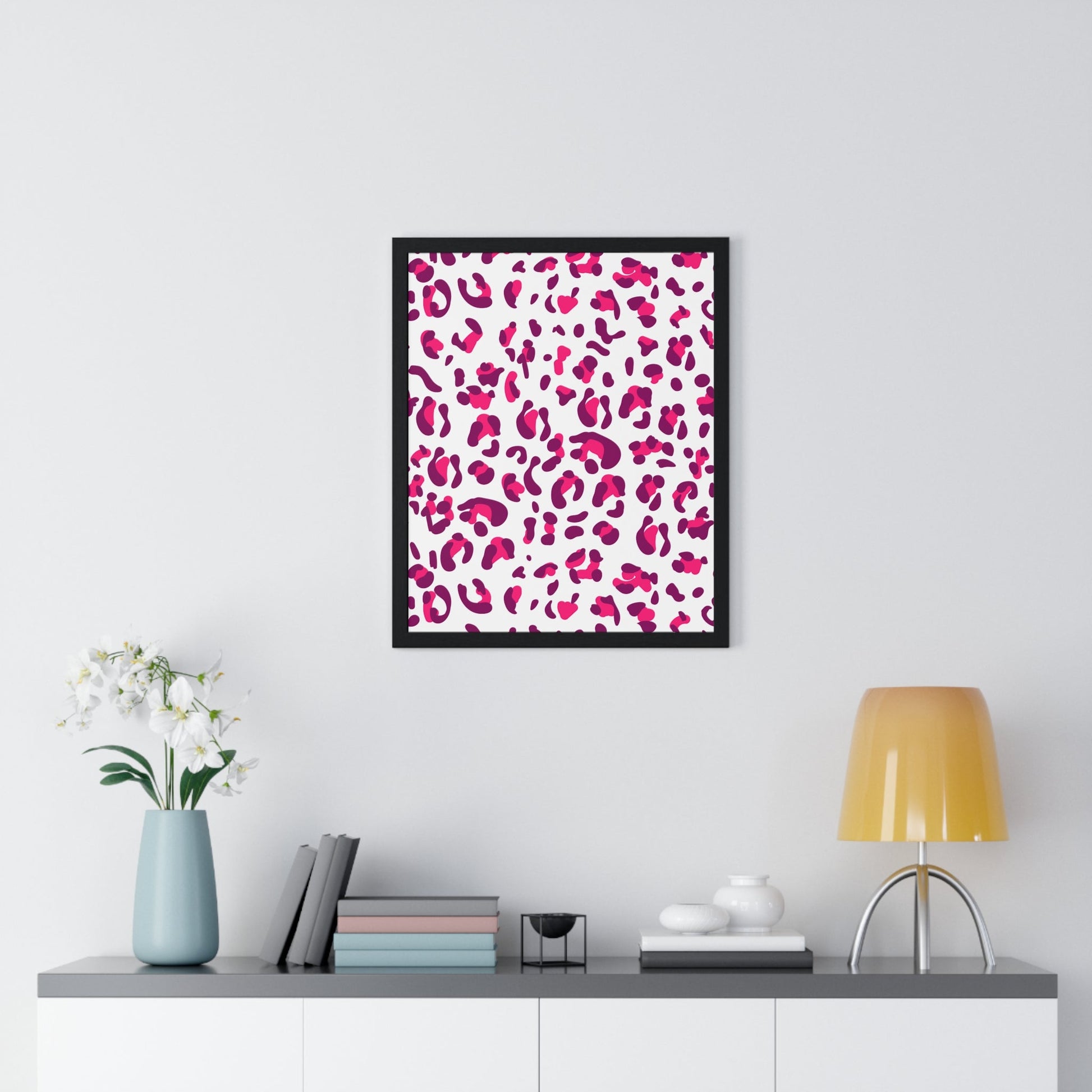 JAKKOUTTHEBXX Pink and Purple Leopard Framed Wall Art 2025