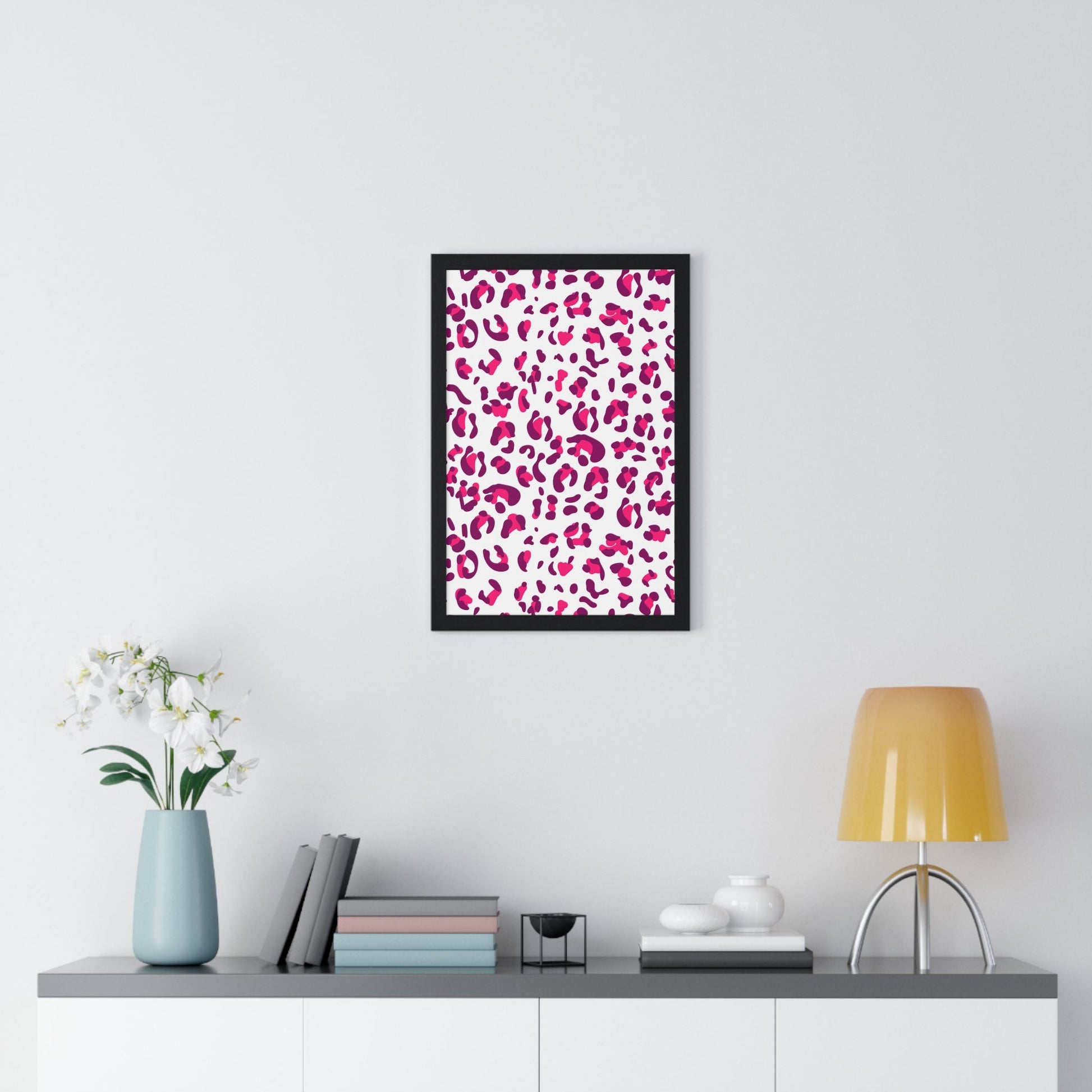 JAKKOUTTHEBXX Pink and Purple Leopard Framed Wall Art 2025