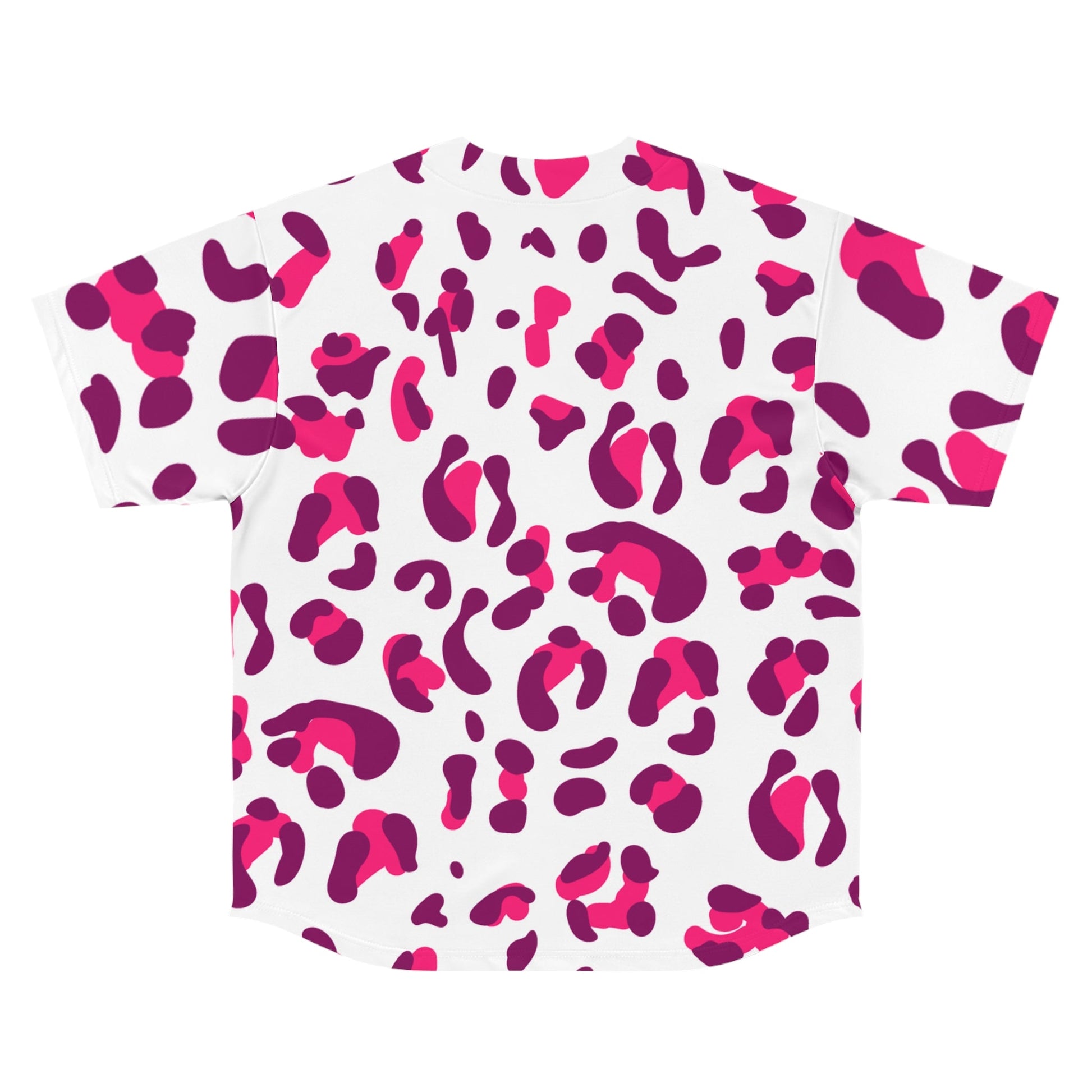 Pink and Purple Leopard Print Baseball Jersey, Artsulli - Art is Long, Life is Short, All Over Prints, , , , , , , 