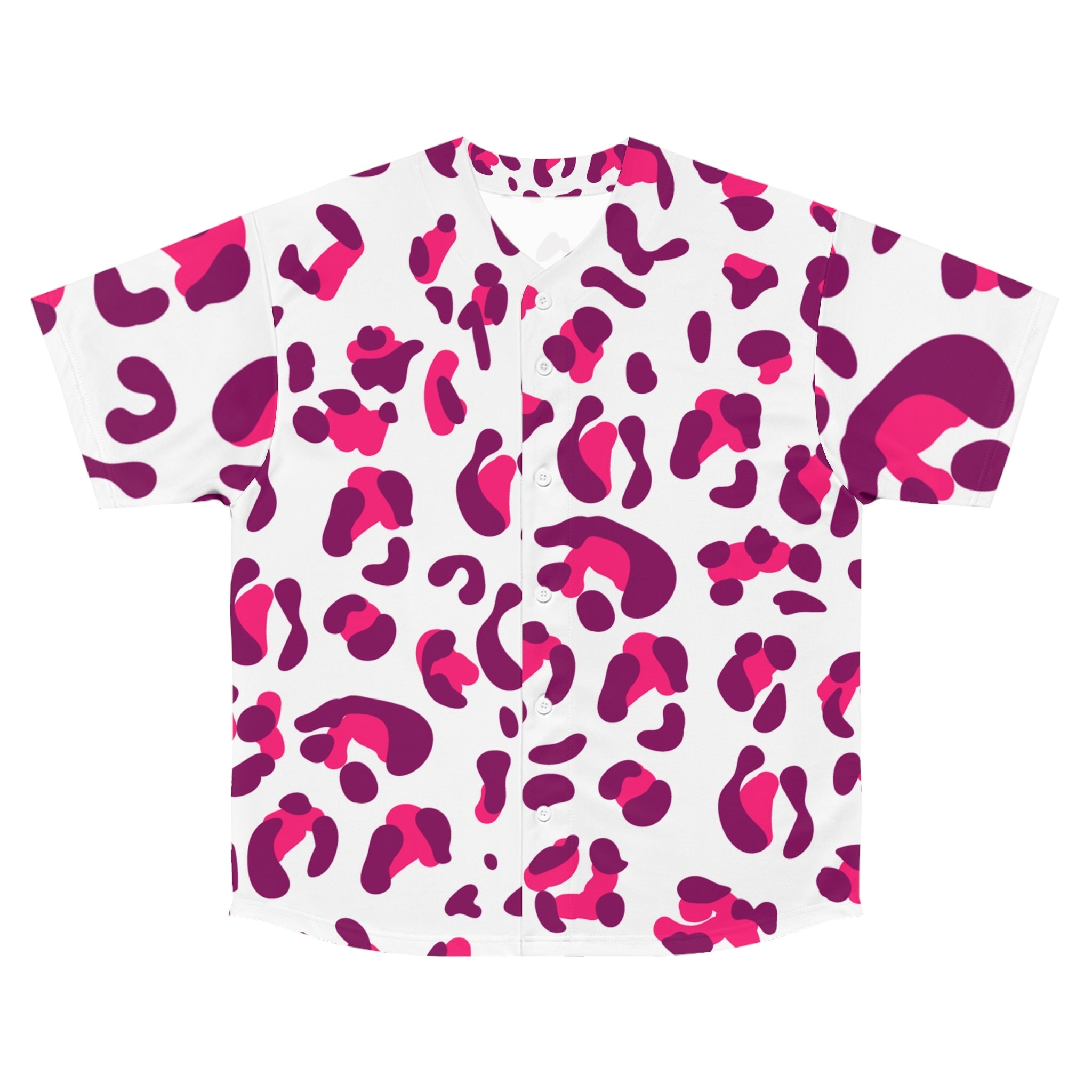 JAKKOUTTHEBXX Pink and Purple Leopard Print Baseball Jersey 2025