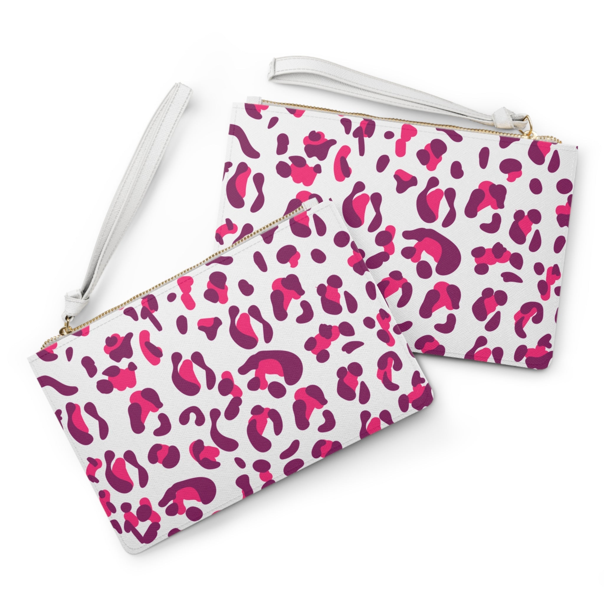 Pink and Purple Leopard Print Clutch Bag, Artsulli - Art is Long, Life is Short, Bags, , , , , , , 
