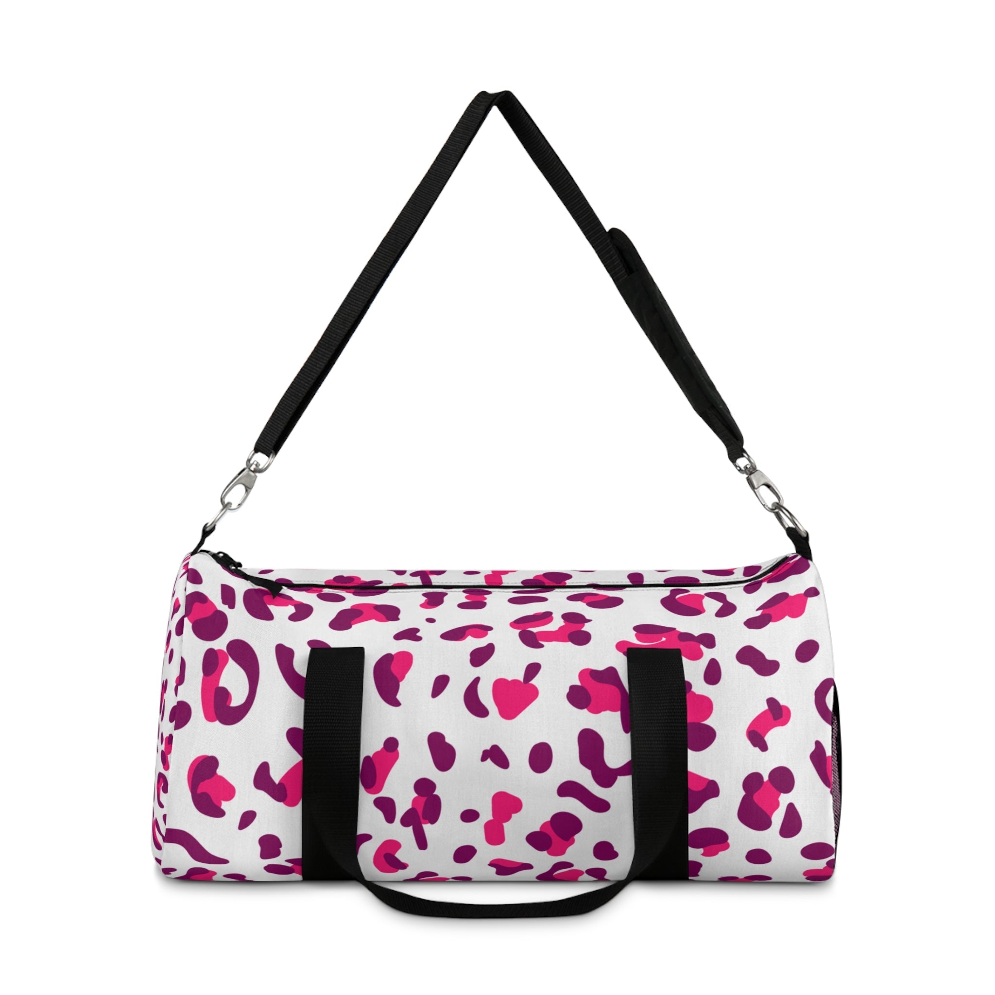 Pink and Purple Leopard Print Duffel Bags, Artsulli - Art is Long, Life is Short, Bags, , , , , , , 