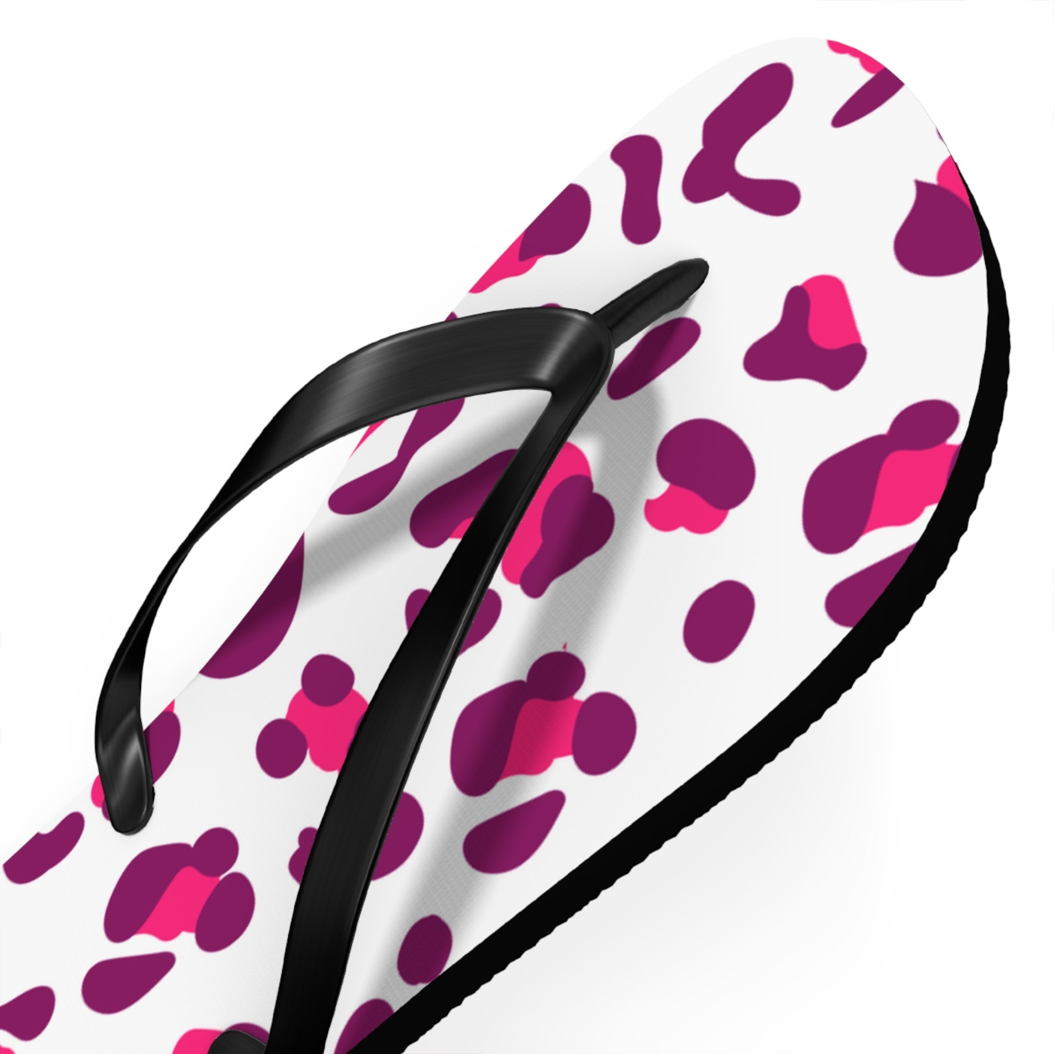Pink and Purple Leopard Print Flip Flops, Artsulli - Art is Long, Life is Short, Shoes, , , , , , , 