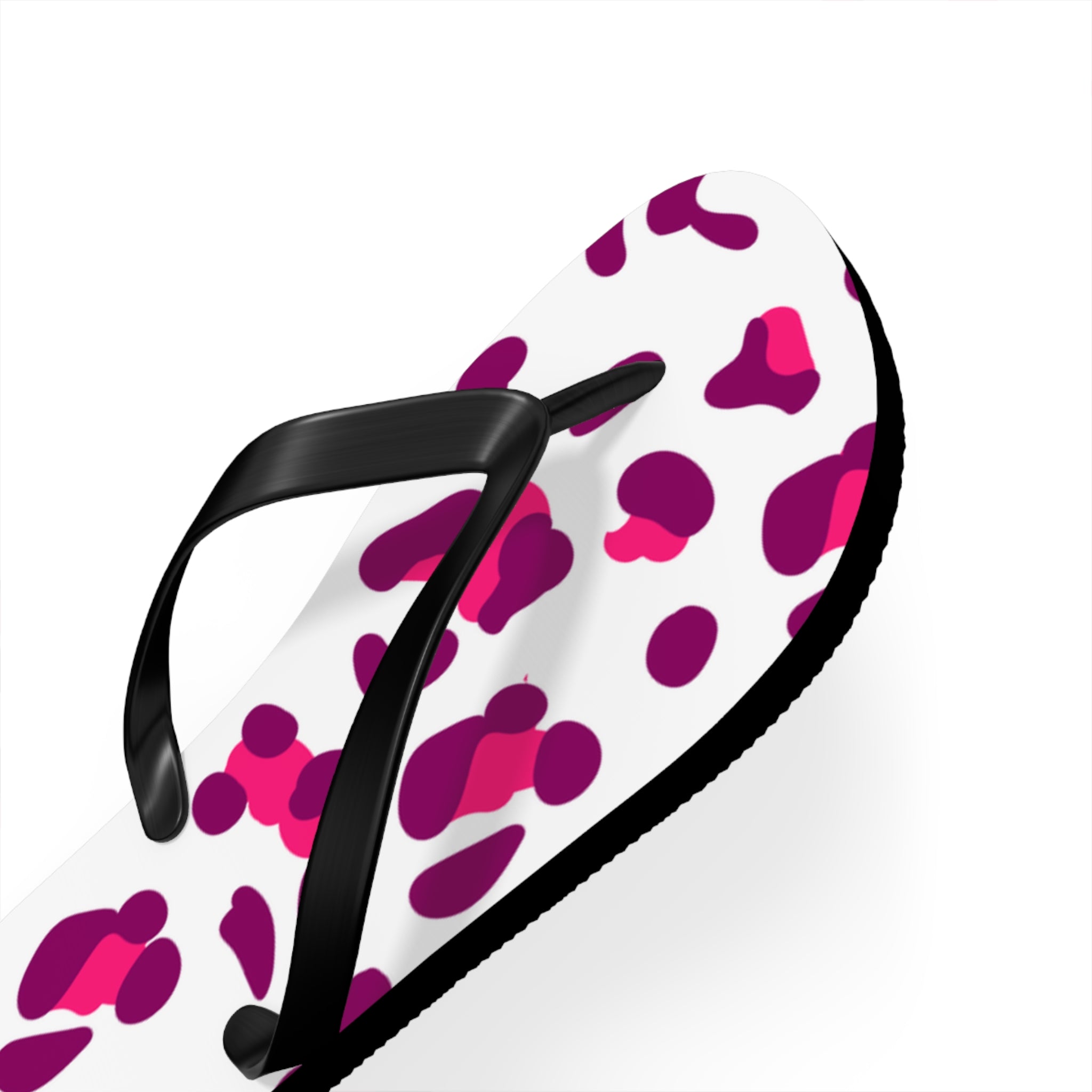Pink and Purple Leopard Print Flip Flops, Artsulli - Art is Long, Life is Short, Shoes, , , , , , , 