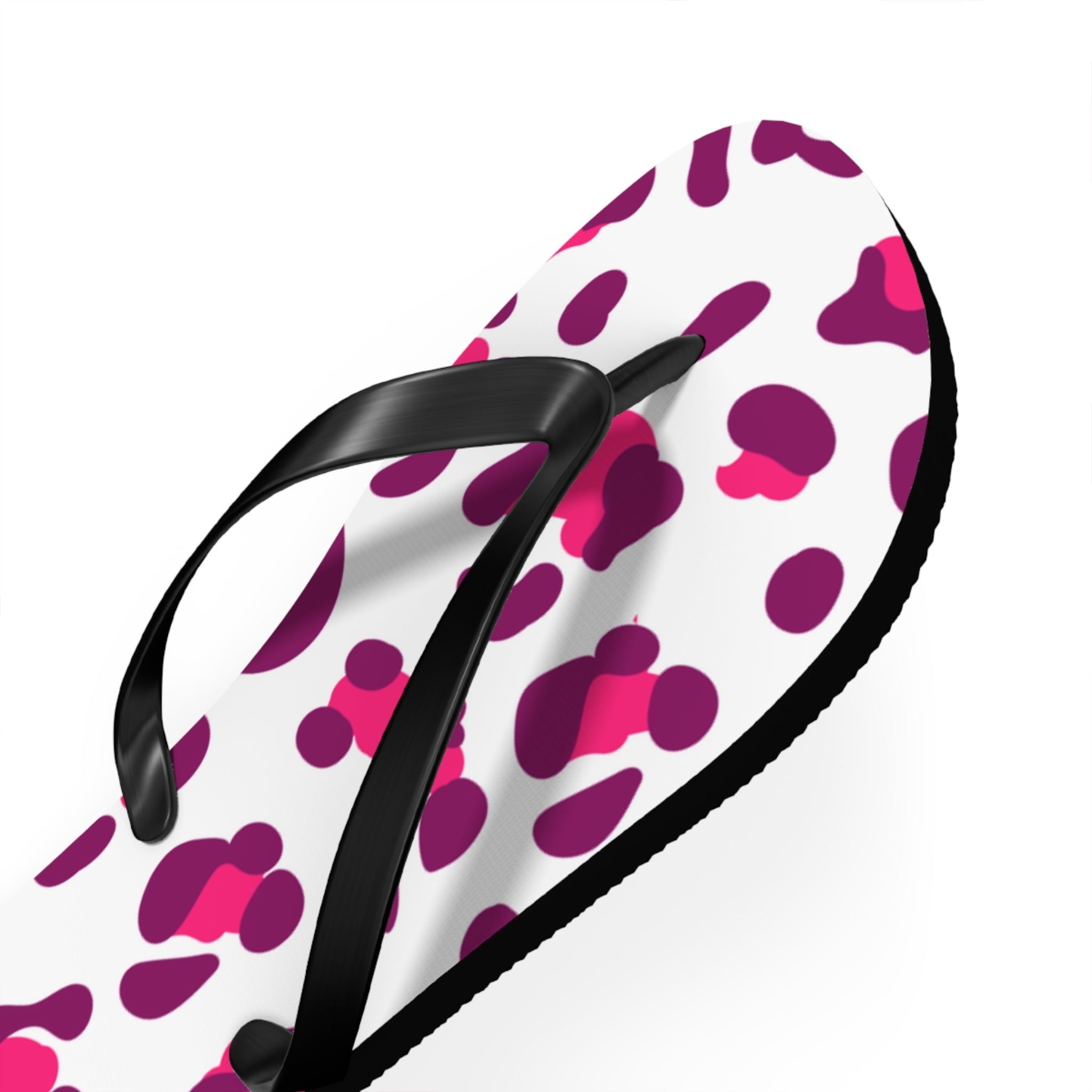Pink and Purple Leopard Print Flip Flops, Artsulli - Art is Long, Life is Short, Shoes, , , , , , , 