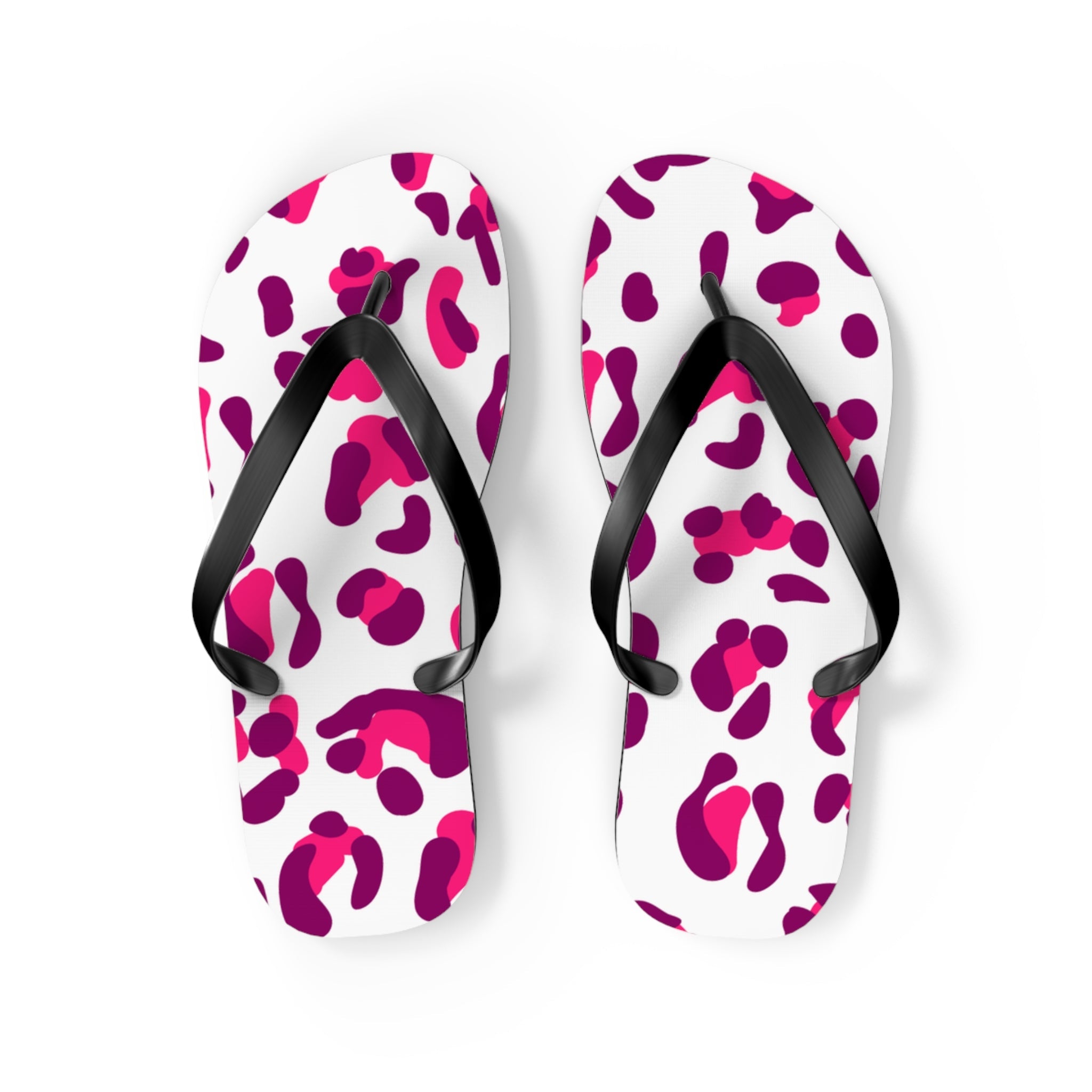 Pink and Purple Leopard Print Flip Flops, Artsulli - Art is Long, Life is Short, Shoes, Size, M, Color, Black sole, , , 29727059204543884975