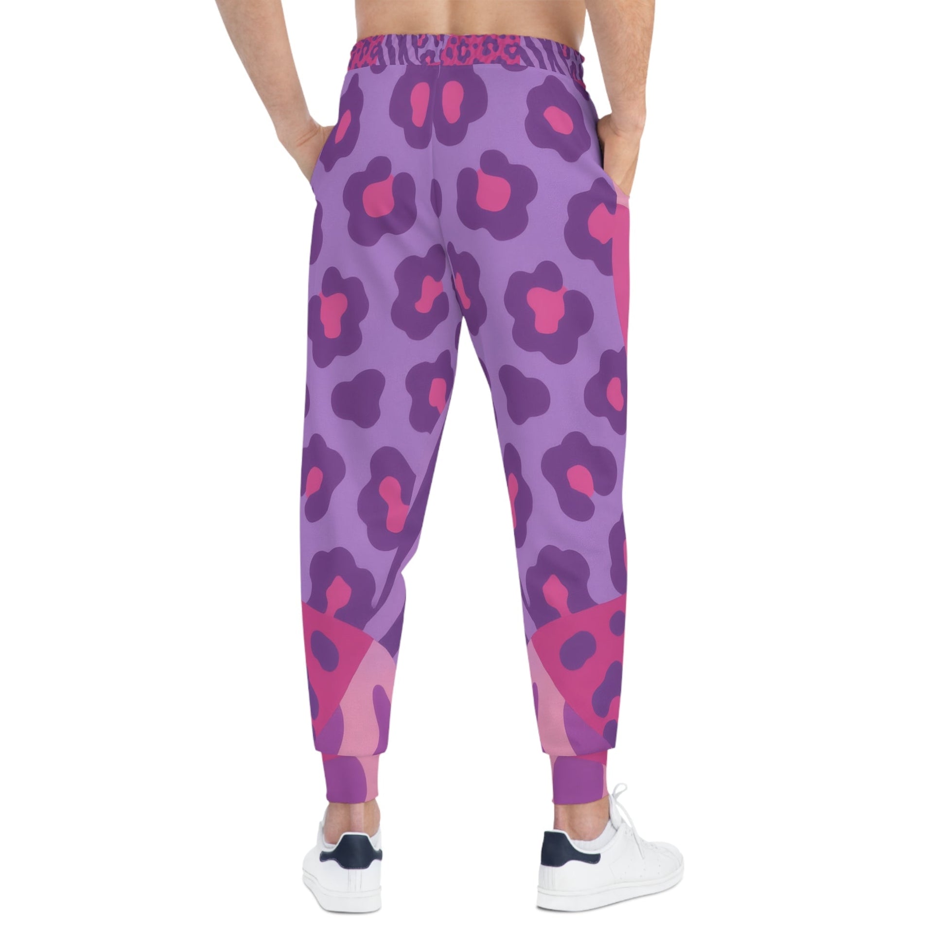 Printify Pink and Purple Leopard Print Joggers 2025