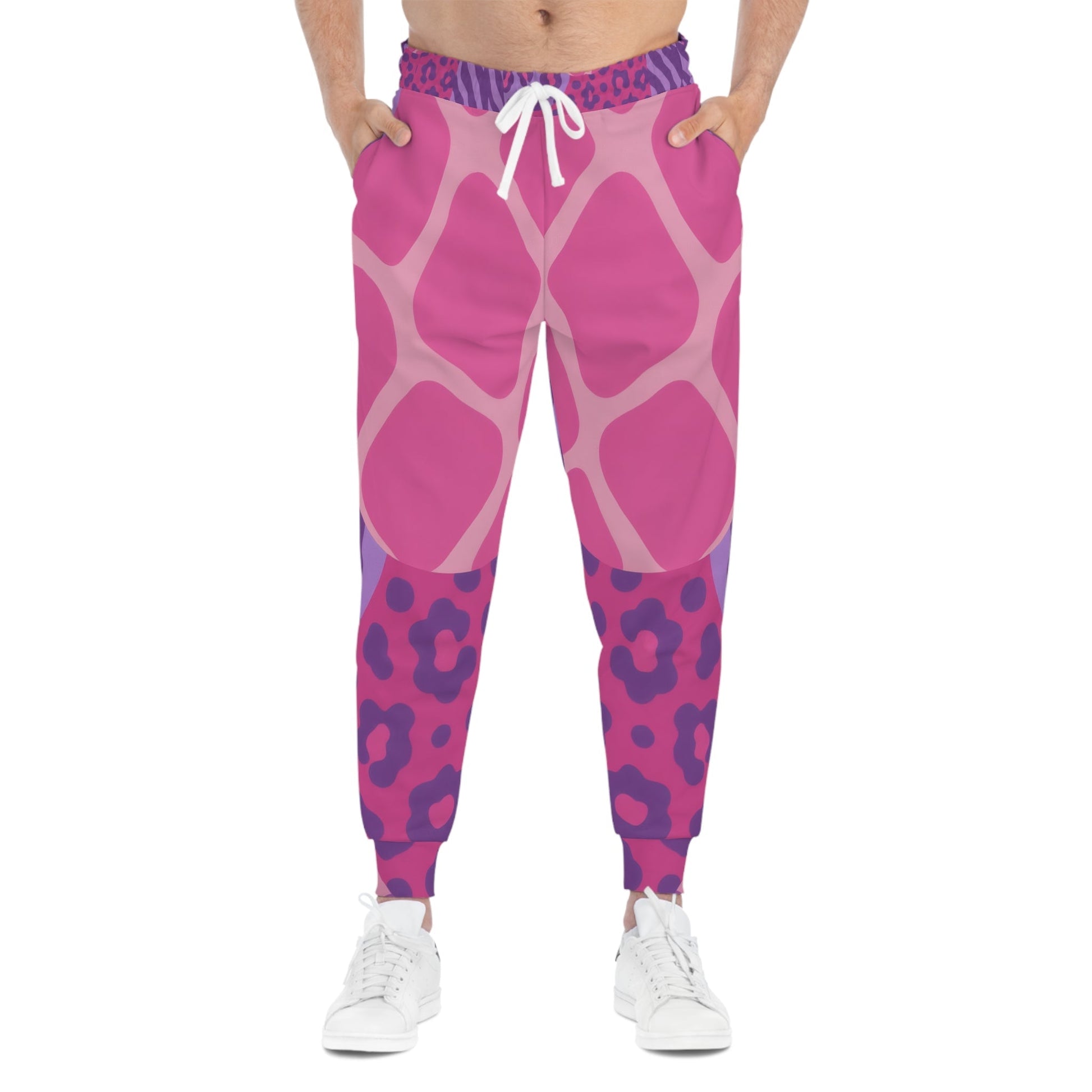 Printify Pink and Purple Leopard Print Joggers 2025