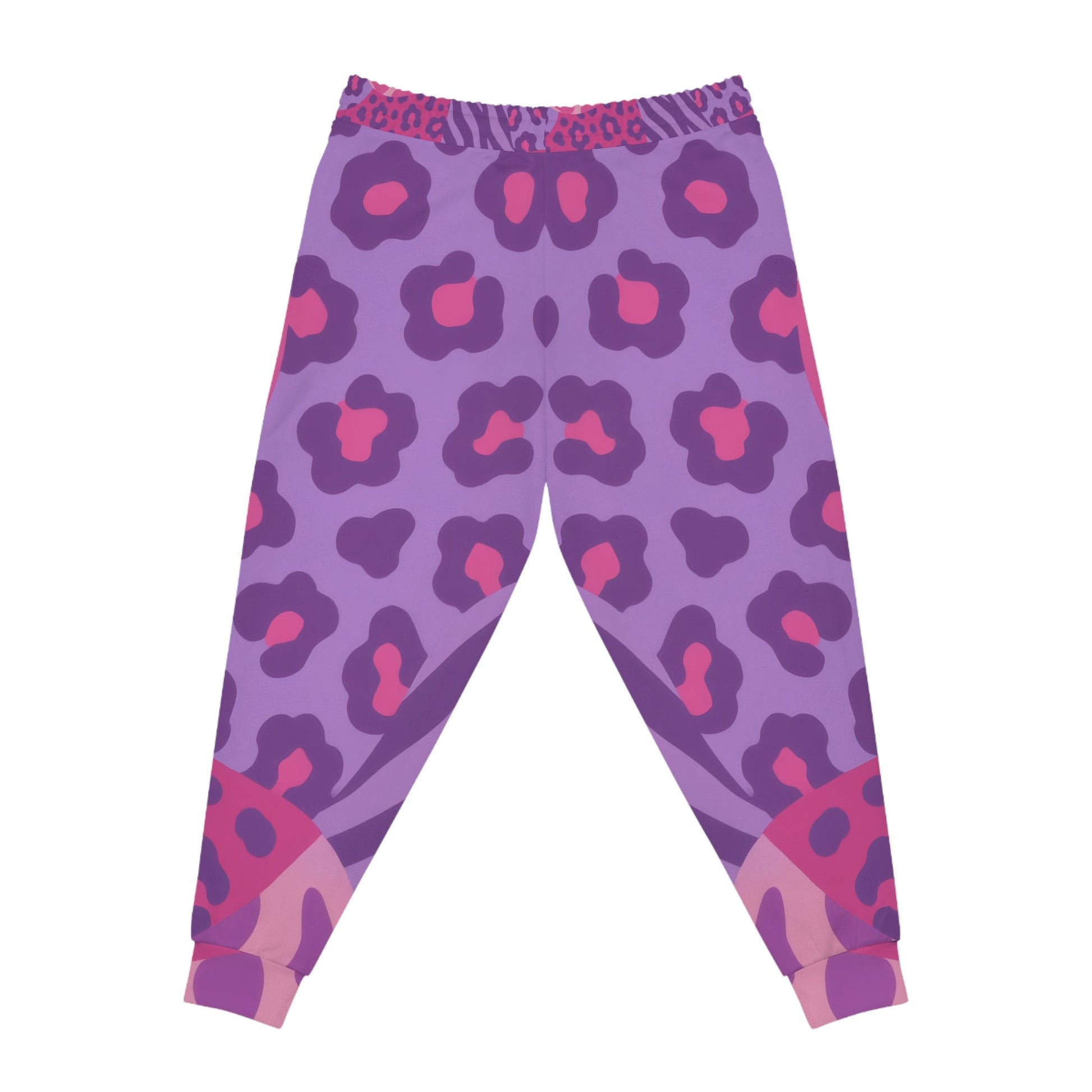 Printify Pink and Purple Leopard Print Joggers 2025