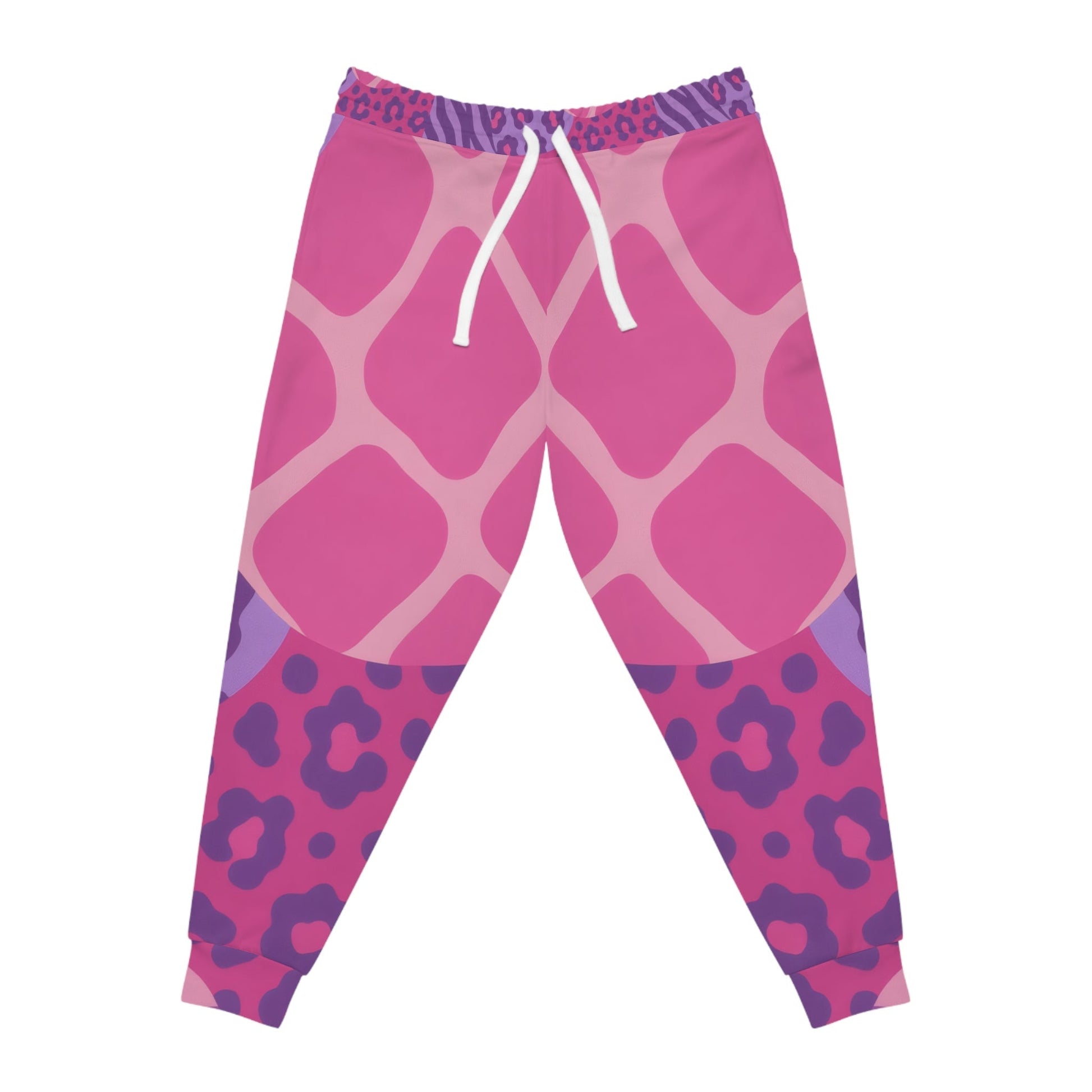 Printify Pink and Purple Leopard Print Joggers 2025