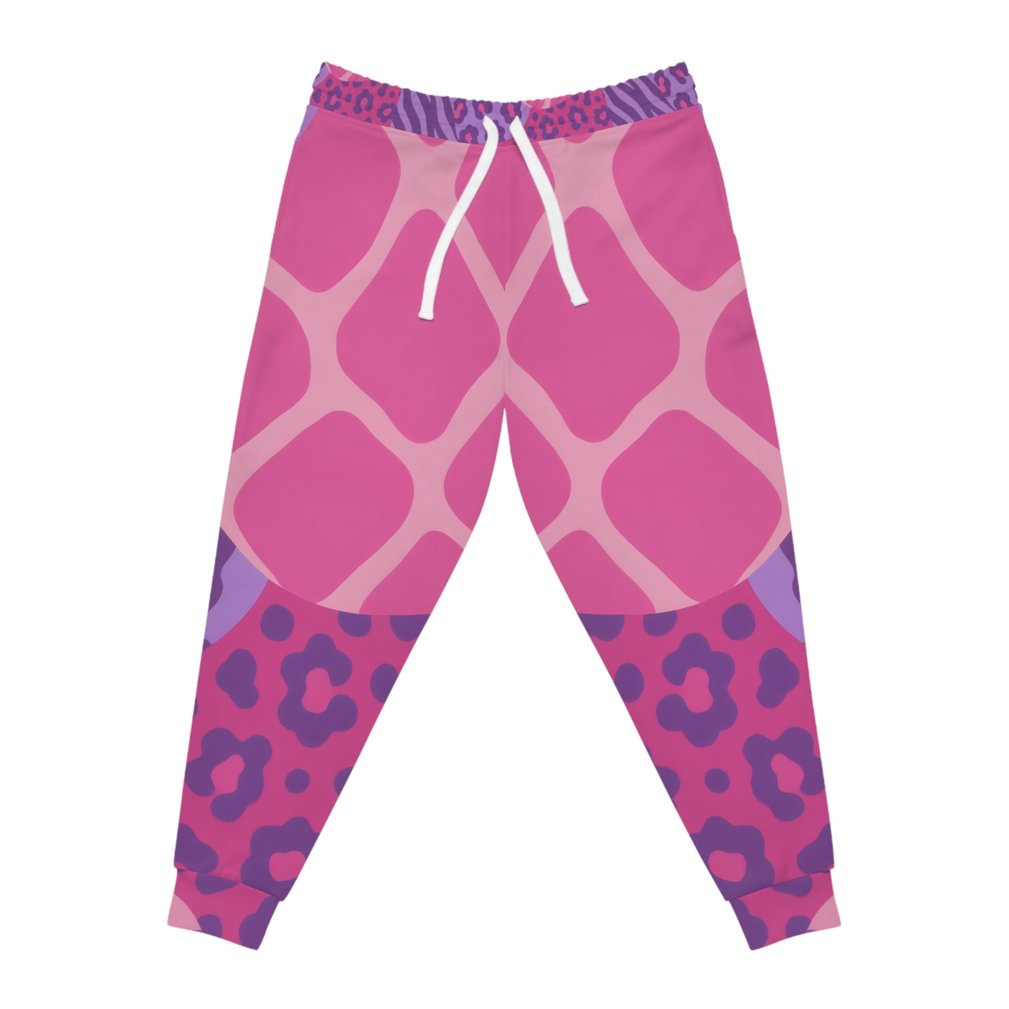 Printify Pink and Purple Leopard Print Joggers 2025