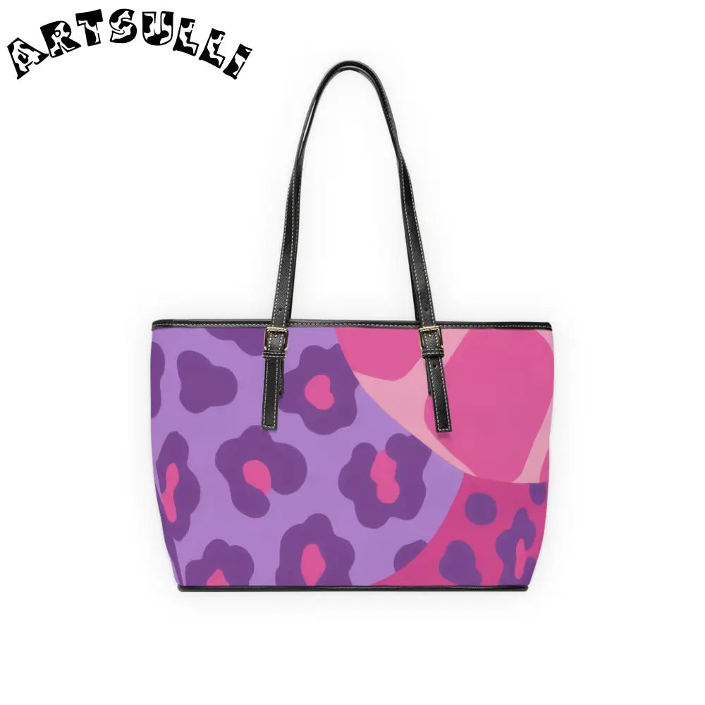 Pink and Purple Leopard Print Shoulder Bag, Artsulli - Art is Long, Life is Short, Bags, , , , , , , 
