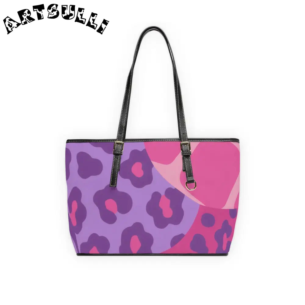 Pink and Purple Leopard Print Shoulder Bag, Artsulli - Art is Long, Life is Short, Bags, Size, 16" x 10", Color, Black, , , 16633049540242477539