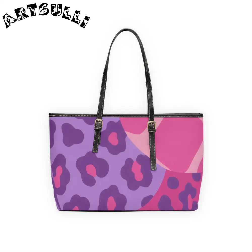 Pink and Purple Leopard Print Shoulder Bag, Artsulli - Art is Long, Life is Short, Bags, , , , , , , 