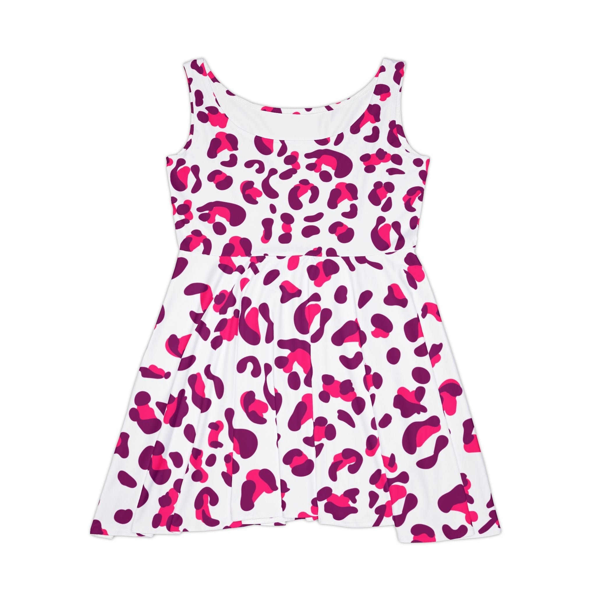 Pink and Purple Leopard Print Skater Dress, Artsulli - Art is Long, Life is Short, All Over Prints, Size, XS, , , , , 27619421250098789842