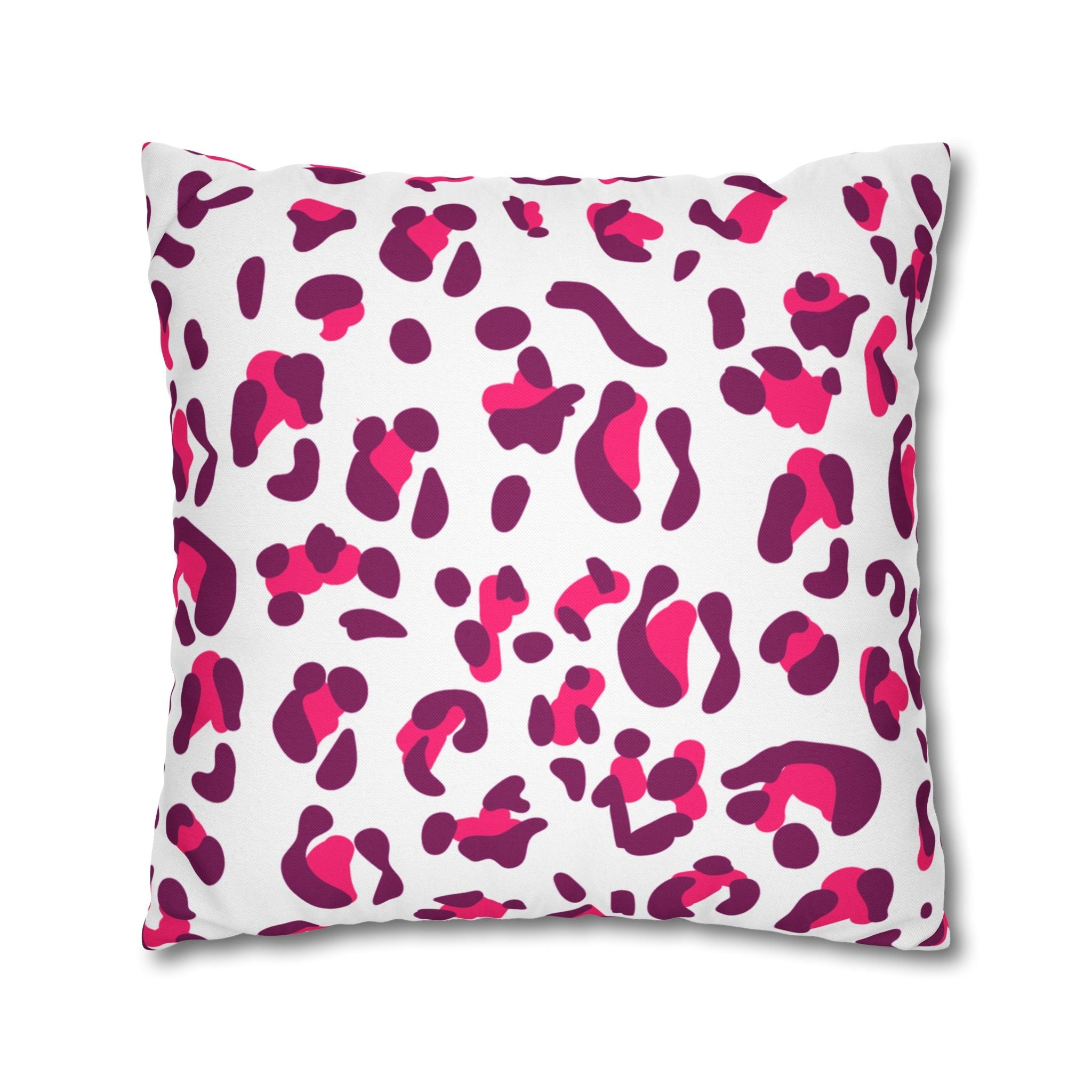 Pink and Purple Leopard Print Throw Pillow, Artsulli - Art is Long, Life is Short, Home Decor, , , , , , , 
