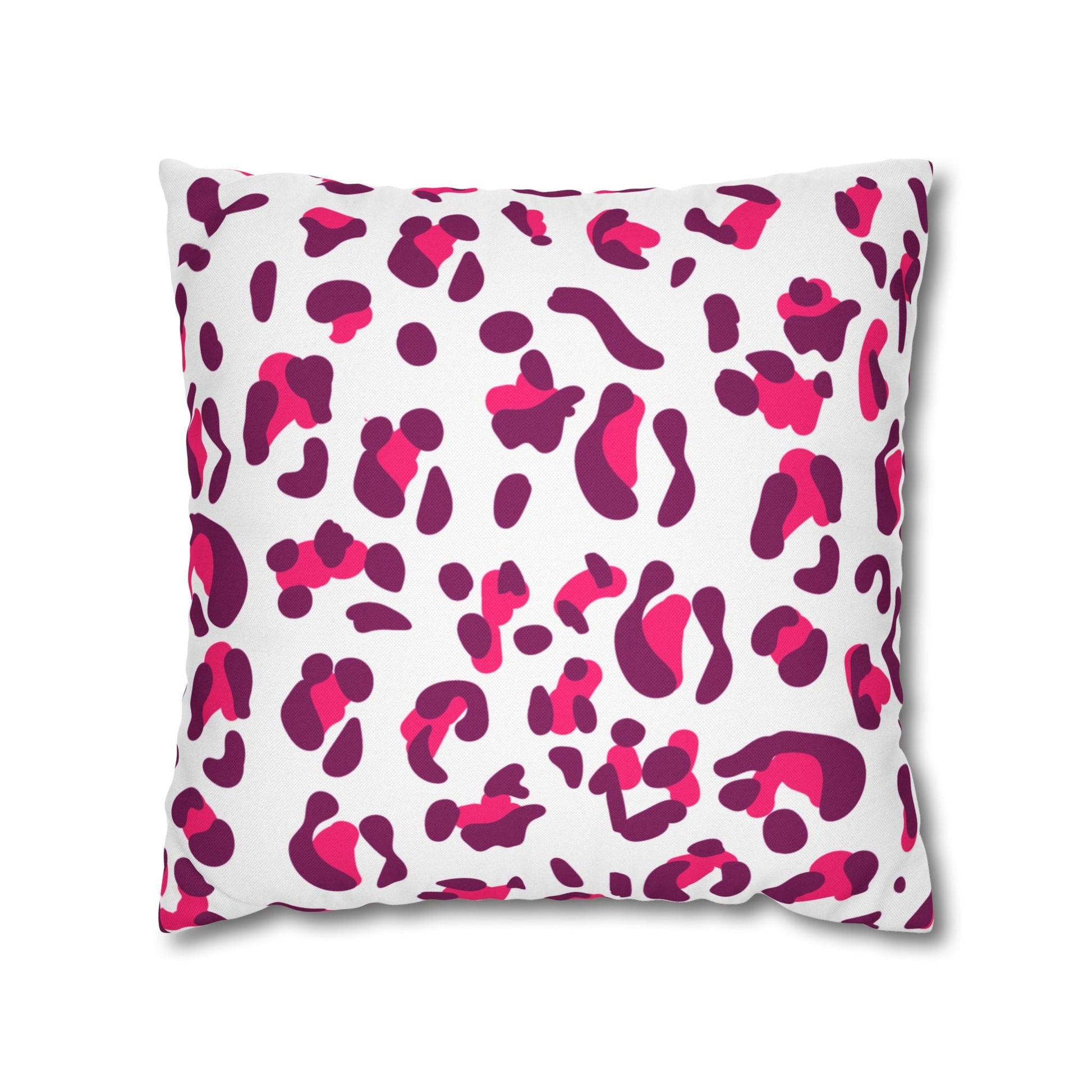 Pink and Purple Leopard Print Throw Pillow, Artsulli - Art is Long, Life is Short, Home Decor, Size, 18" × 18", , , , , 19536510185627513528