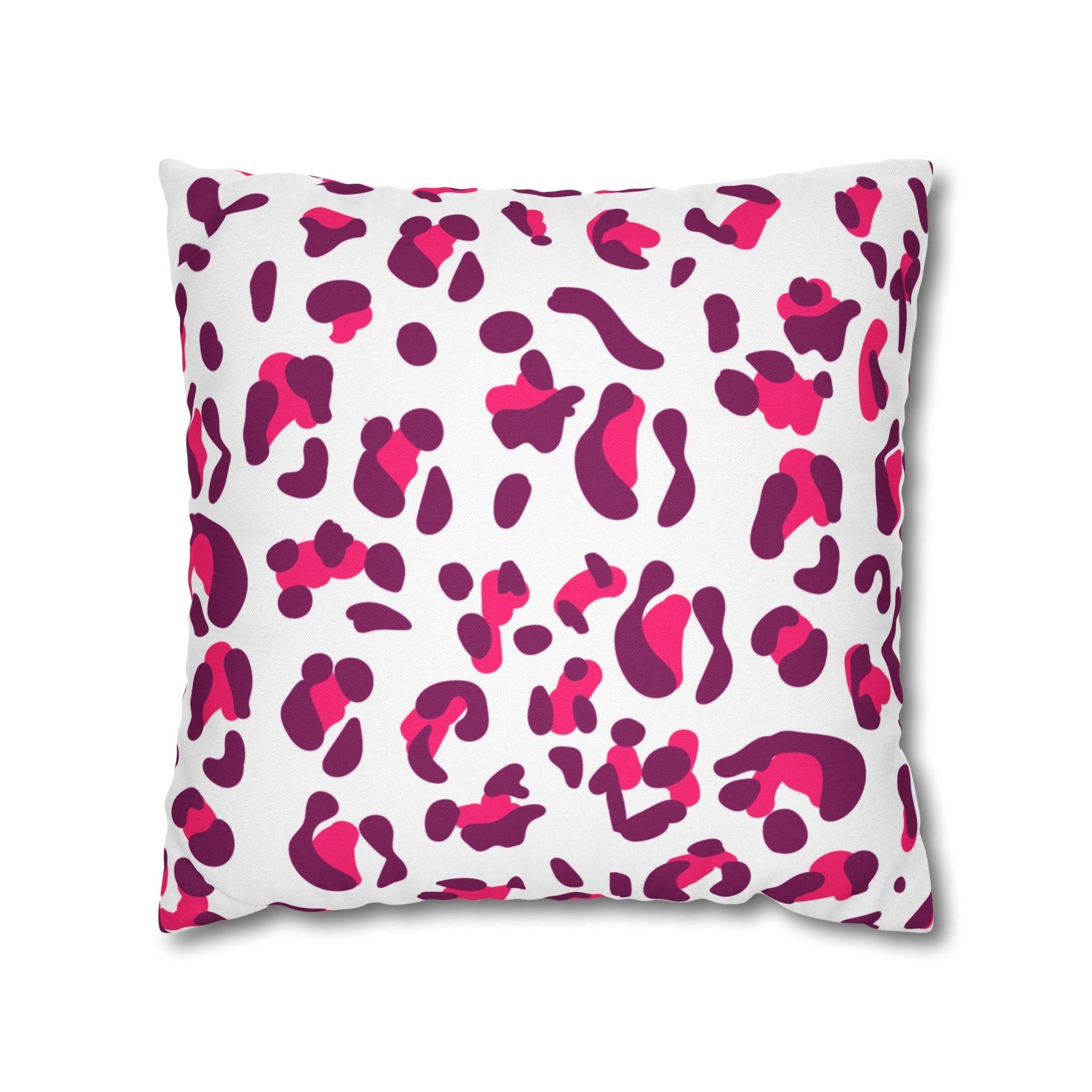 Pink and Purple Leopard Print Throw Pillow, Artsulli - Art is Long, Life is Short, Home Decor, Size, 18" × 18", , , , , 19536510185627513528