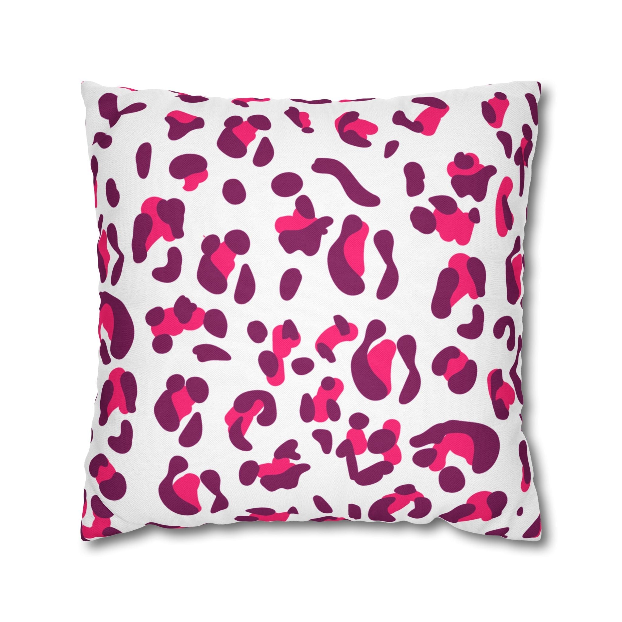 Pink and Purple Leopard Print Throw Pillow, Artsulli - Art is Long, Life is Short, Home Decor, Size, 20" × 20", , , , , 21306481752408567142