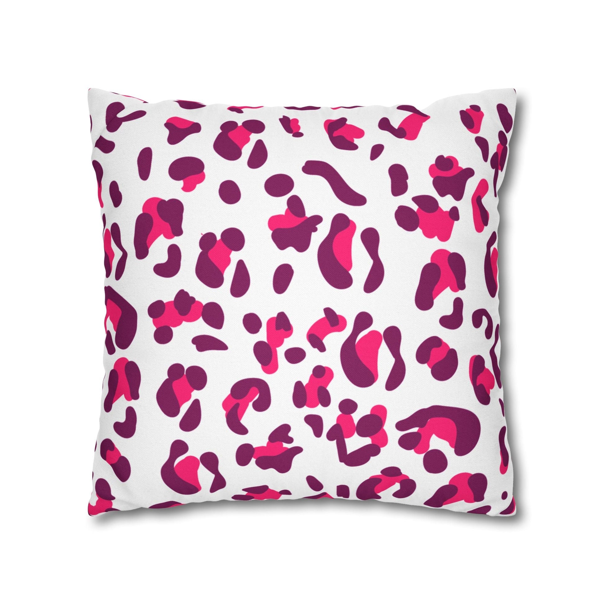 Pink and Purple Leopard Print Throw Pillow, Artsulli - Art is Long, Life is Short, Home Decor, , , , , , , 