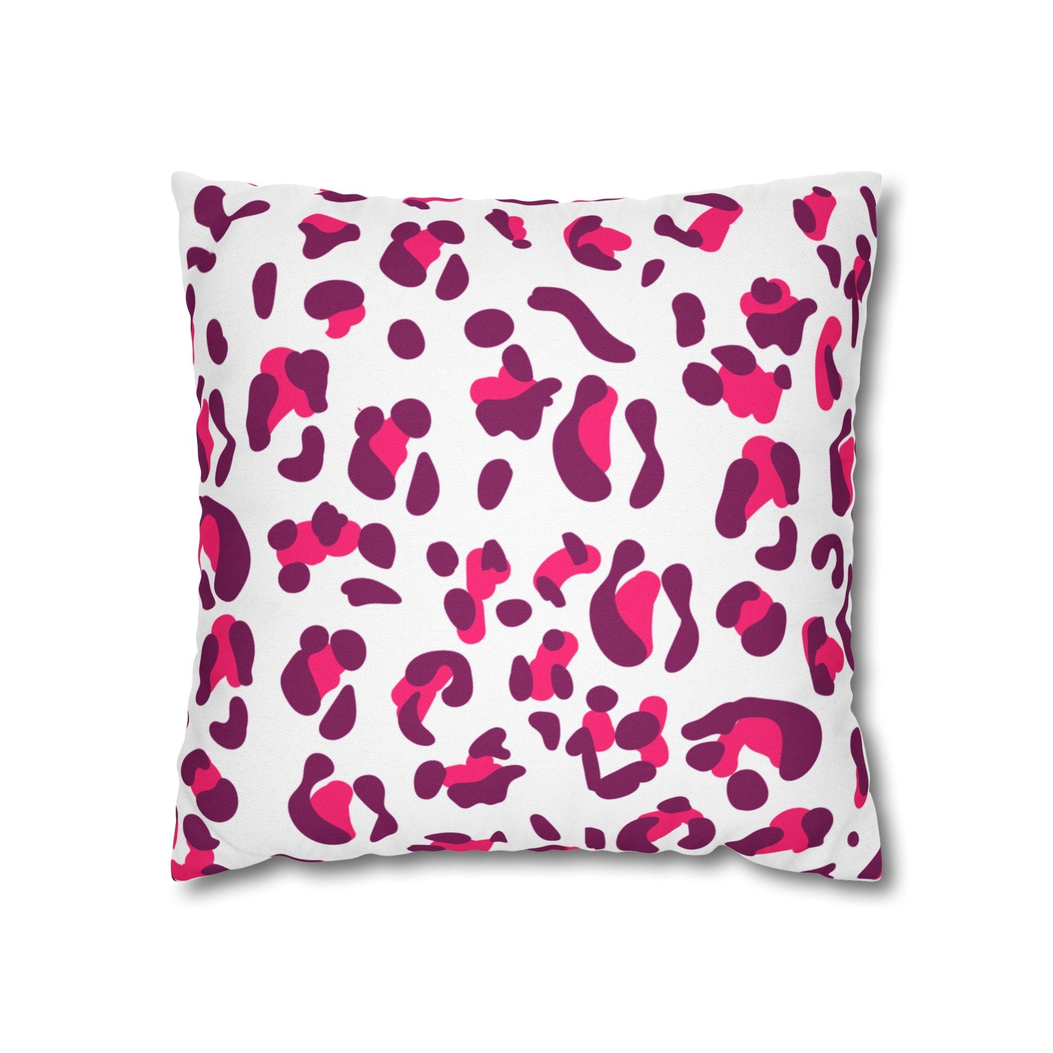 Pink and Purple Leopard Print Throw Pillow, Artsulli - Art is Long, Life is Short, Home Decor, Size, 16" × 16", , , , , 23234691966936719830