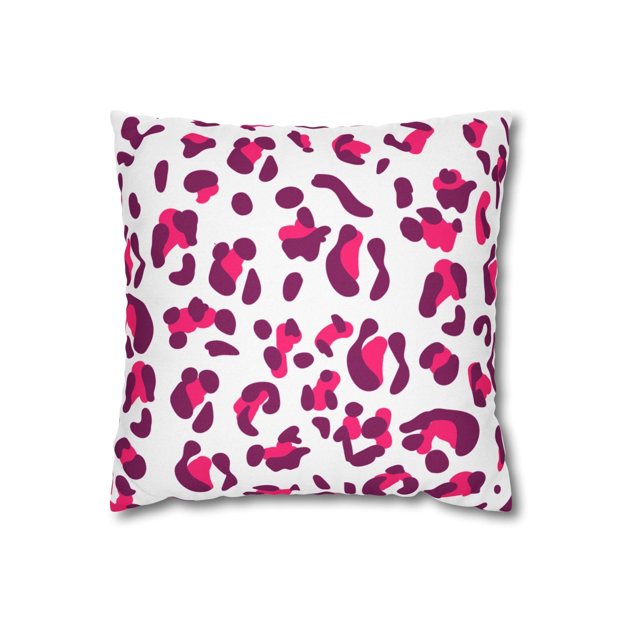 Pink and Purple Leopard Print Throw Pillow, Artsulli - Art is Long, Life is Short, Home Decor, Size, 14" × 14", , , , , 93606255505344736398