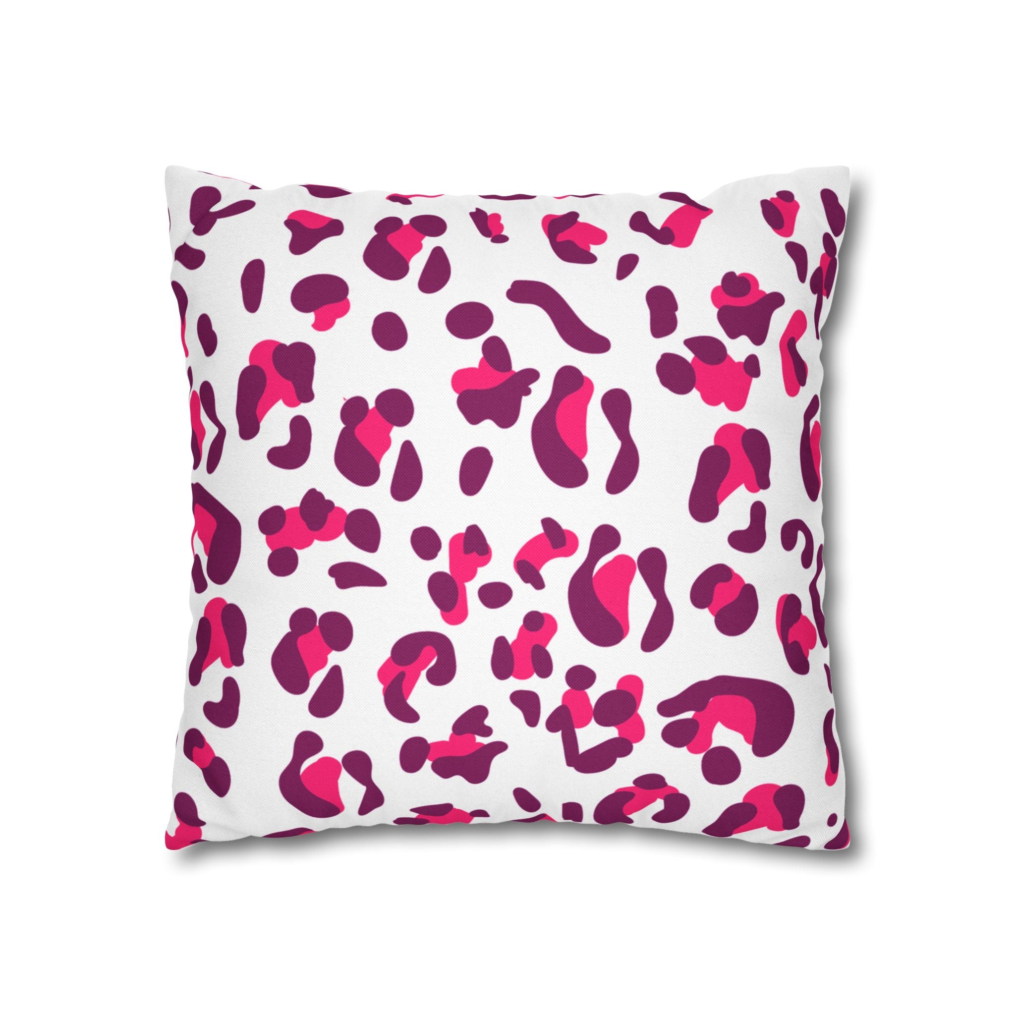 Pink and Purple Leopard Print Throw Pillow, Artsulli - Art is Long, Life is Short, Home Decor, , , , , , , 