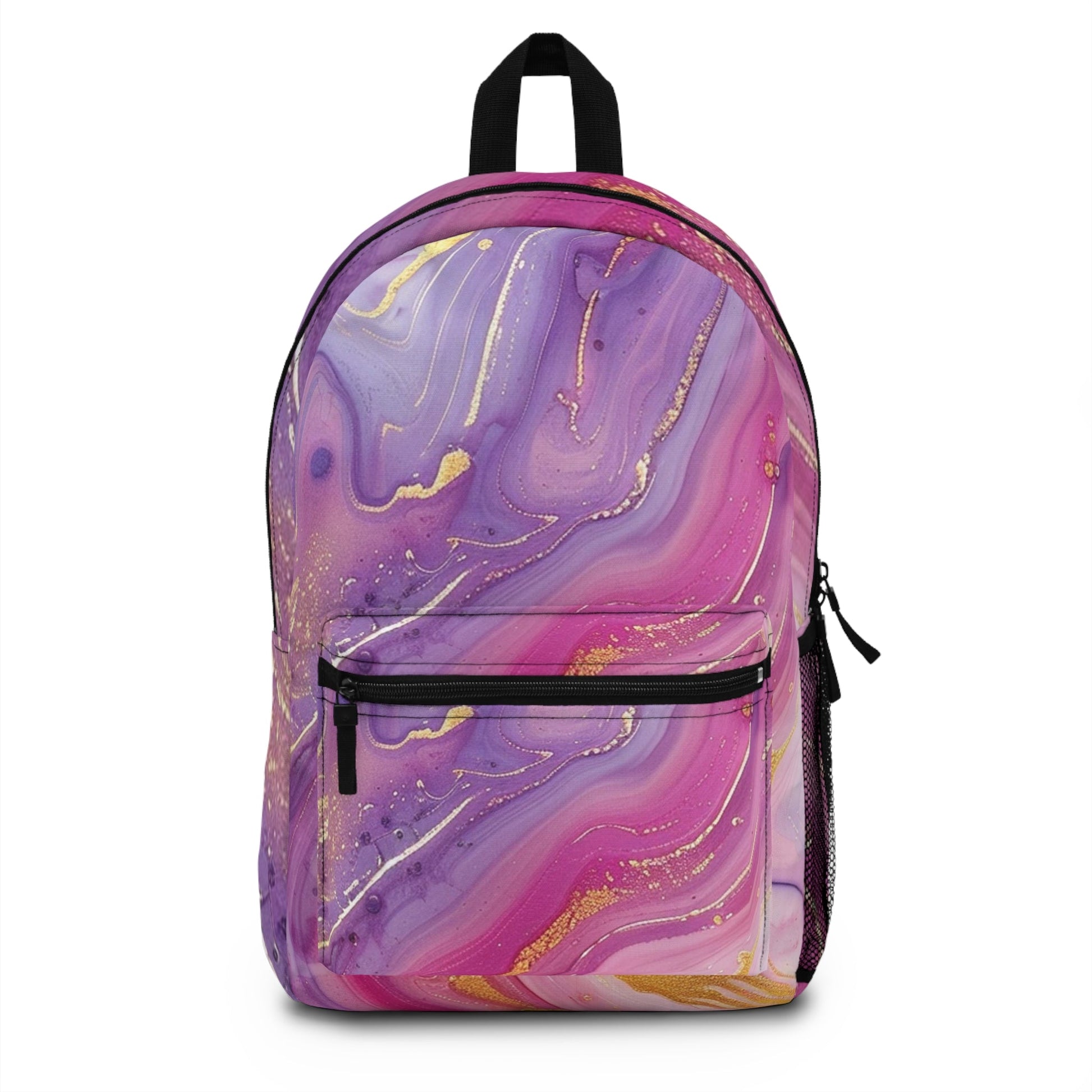 Pink and Purple Marble Backpack, Artsulli - Art is Long, Life is Short, Bags, Size, One size, , , , , 30838472975324038433