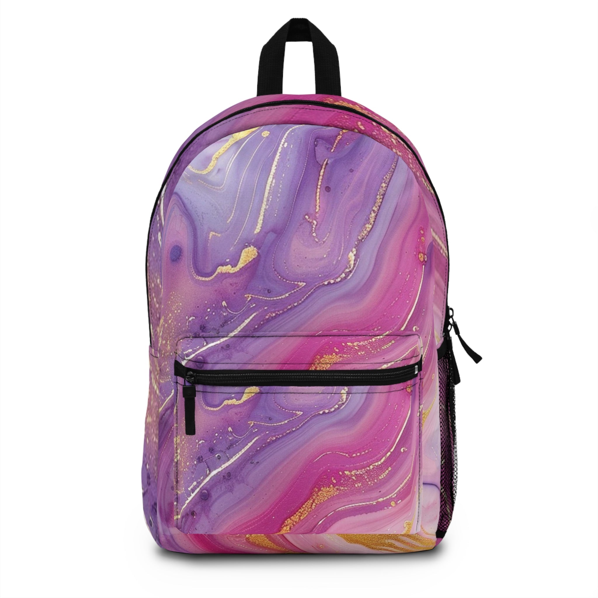 Pink and Purple Marble Backpack, Artsulli - Art is Long, Life is Short, Bags, Size, One size, , , , , 30838472975324038433
