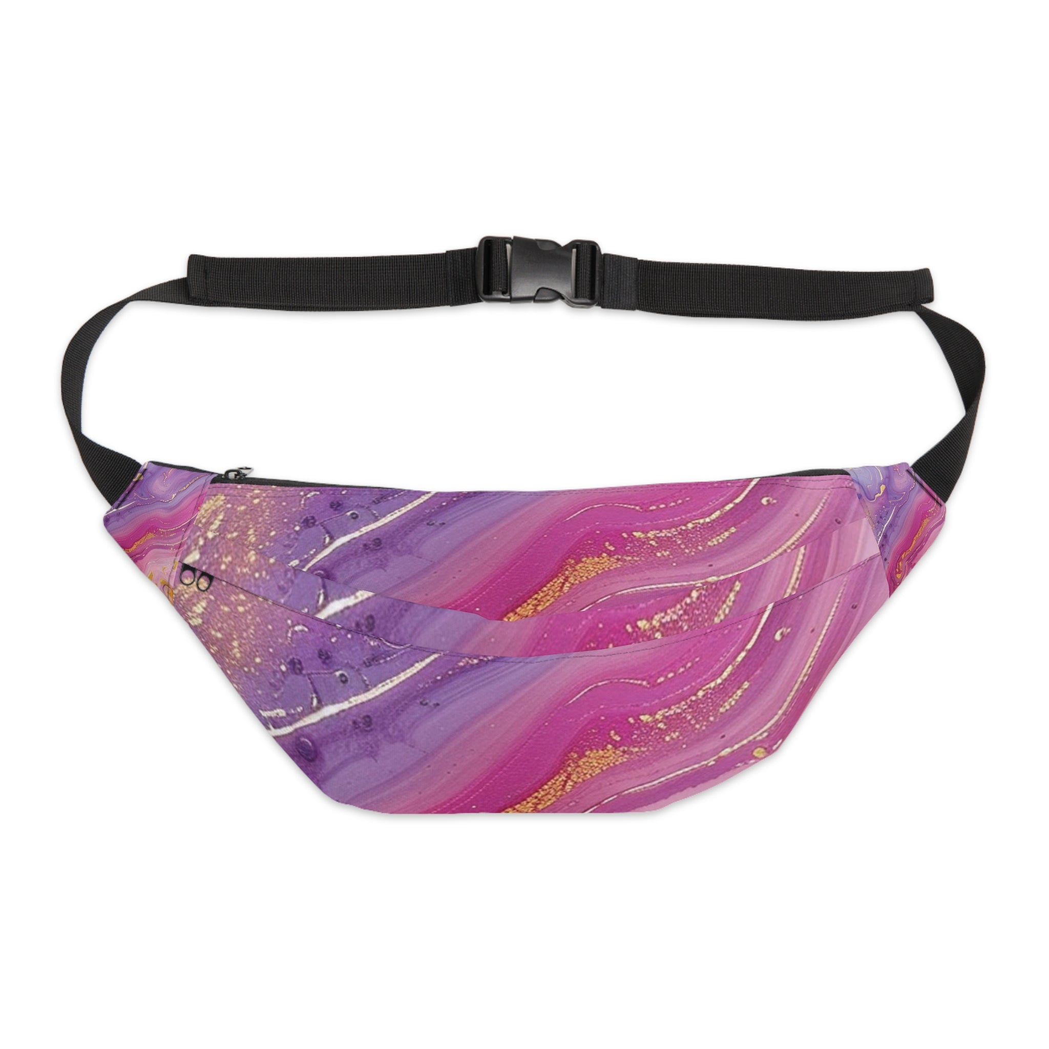 Pink and Purple Marble Fanny Pack, Artsulli - Art is Long, Life is Short, Bags, Size, 8" × 9" × 4'', , , , , 17145591643638812920