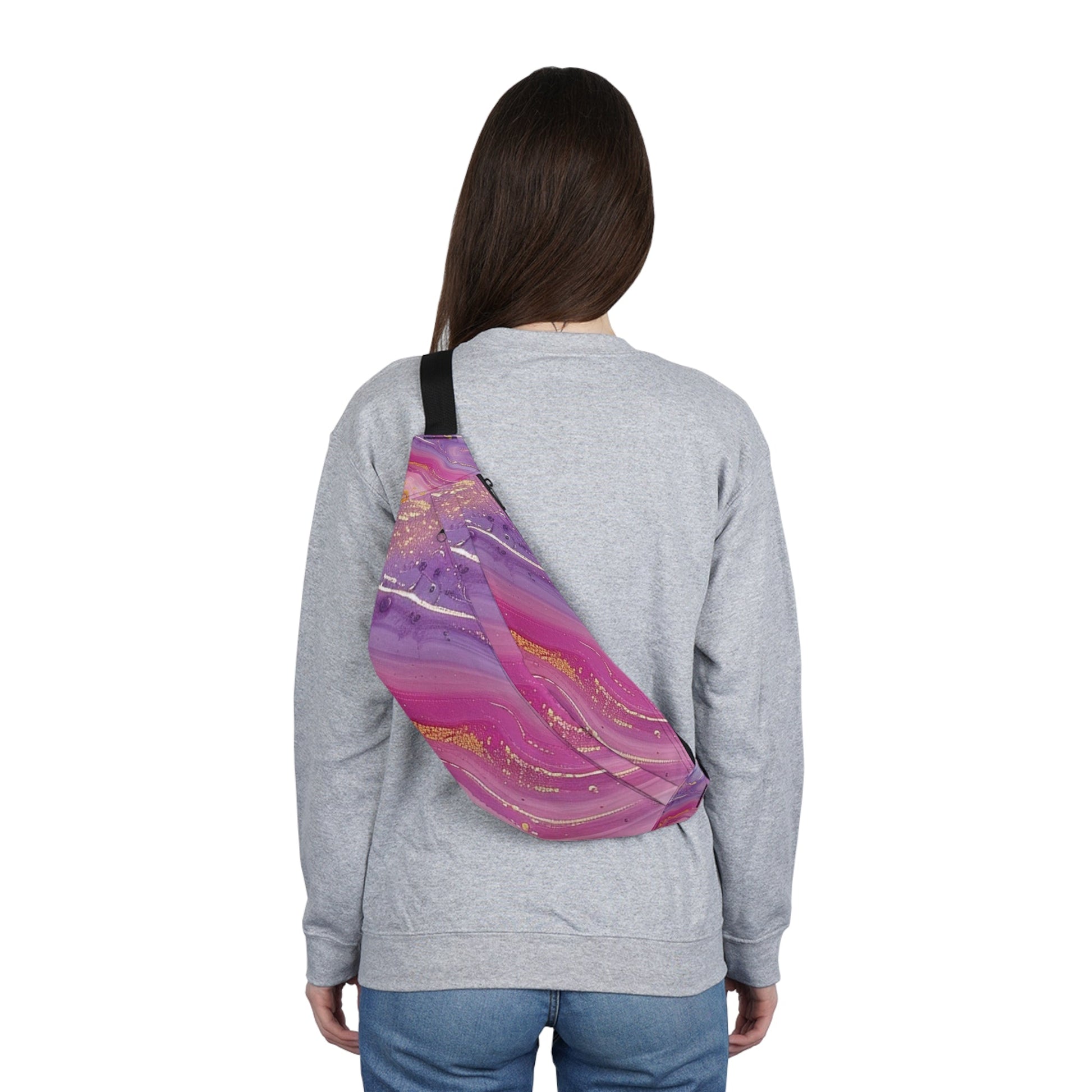 Pink and Purple Marble Fanny Pack, Artsulli - Art is Long, Life is Short, Bags, , , , , , , 