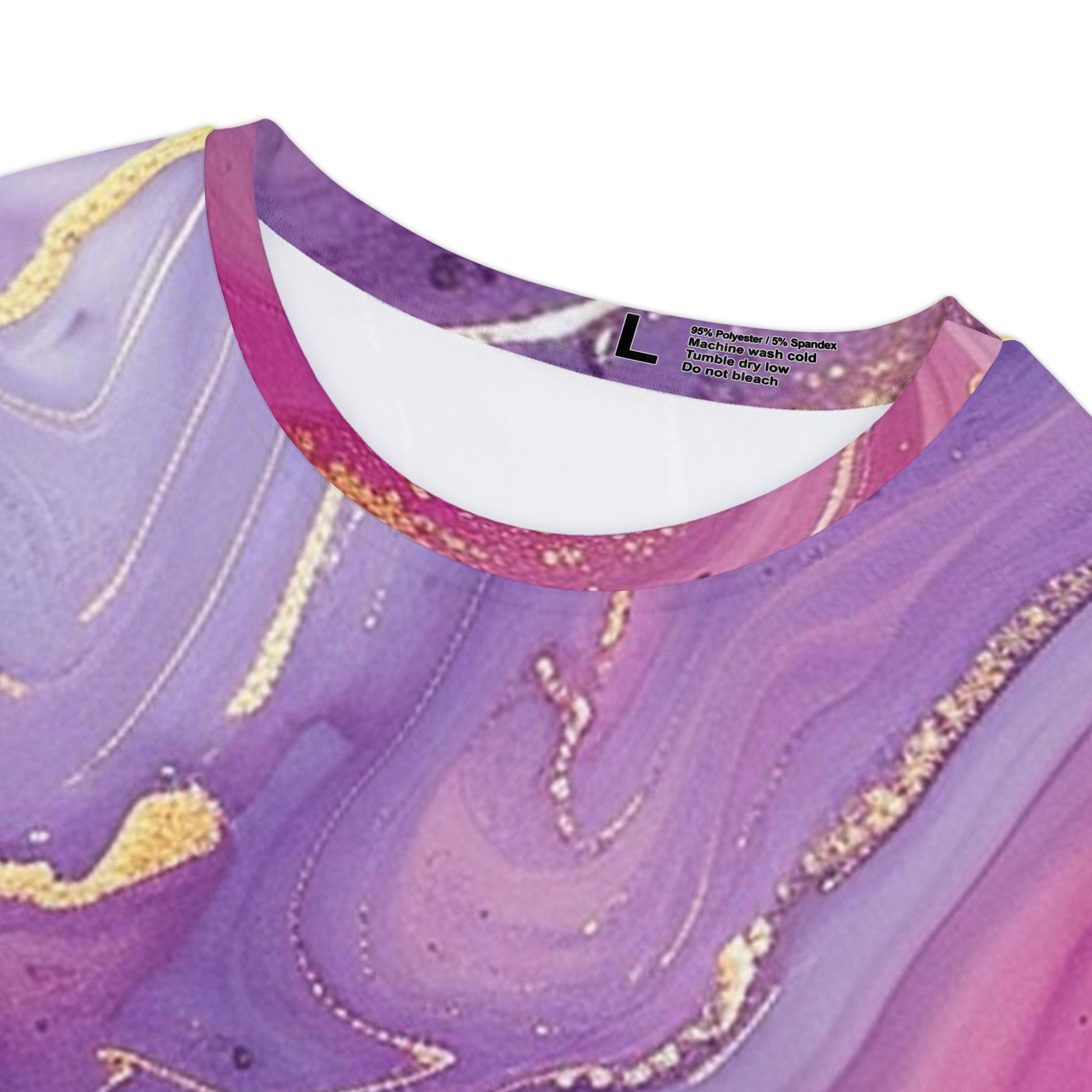 Pink and Purple Marble Gold Accent Tee, Artsulli - Art is Long, Life is Short, All Over Prints, , , , , , , 