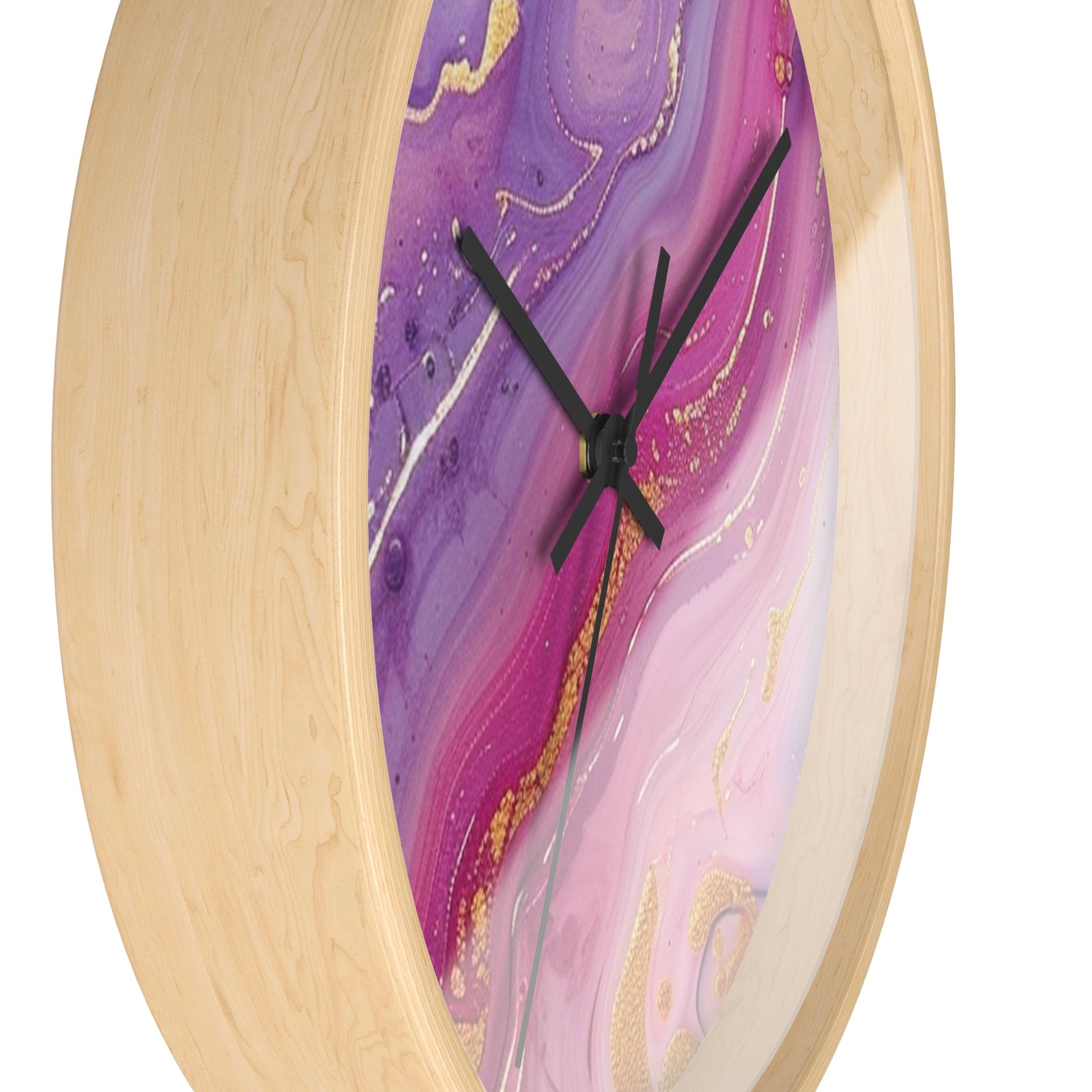 Pink and Purple Marble Gold Wall Clock, Artsulli - Art is Long, Life is Short, Home Decor, , , , , , , 