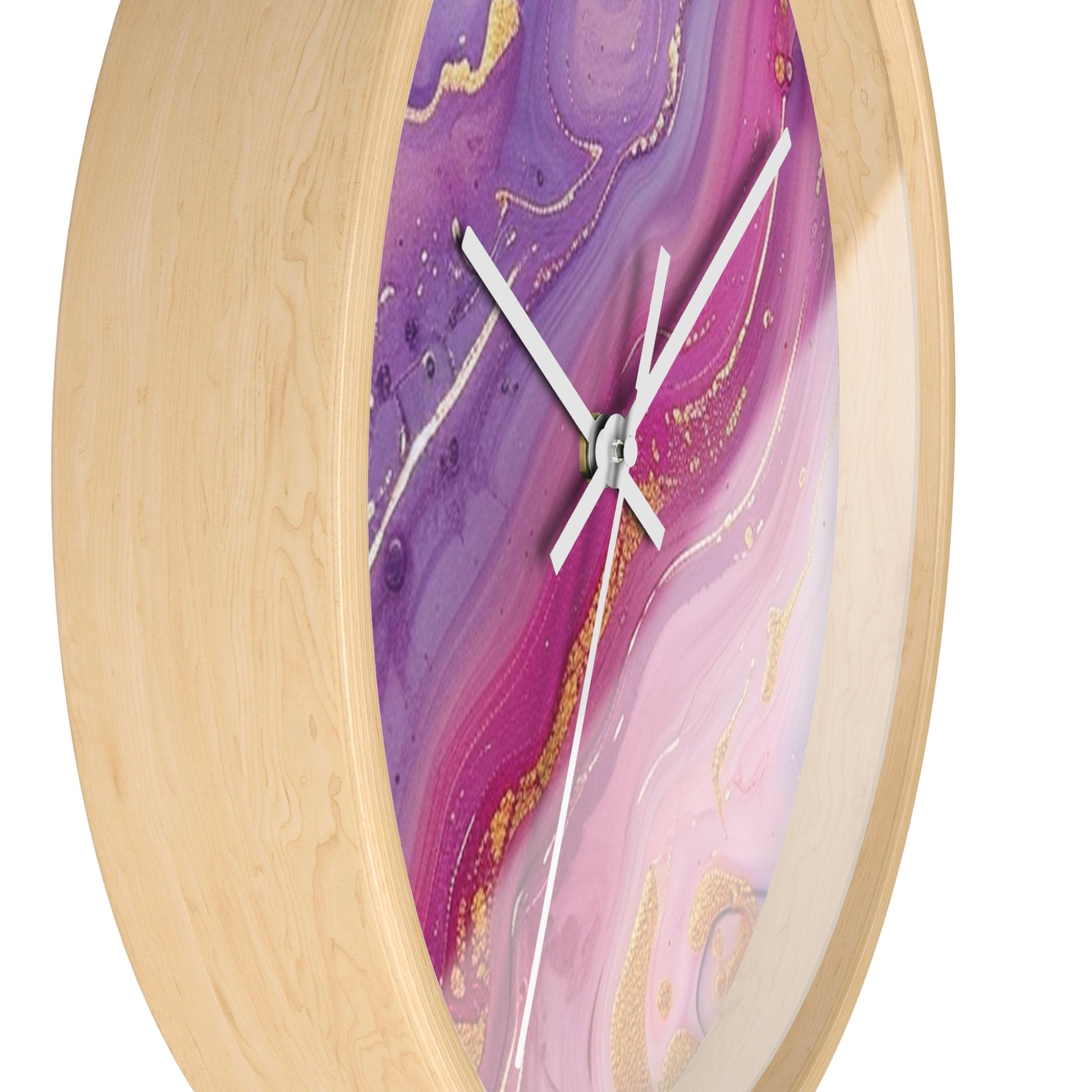 Pink and Purple Marble Gold Wall Clock, Artsulli - Art is Long, Life is Short, Home Decor, , , , , , , 