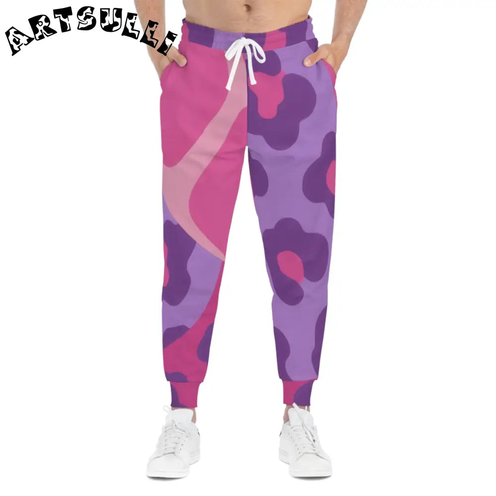 Pink and Purple Patterned Joggers, Artsulli - Art is Long, Life is Short, All Over Prints, , , , , , , 