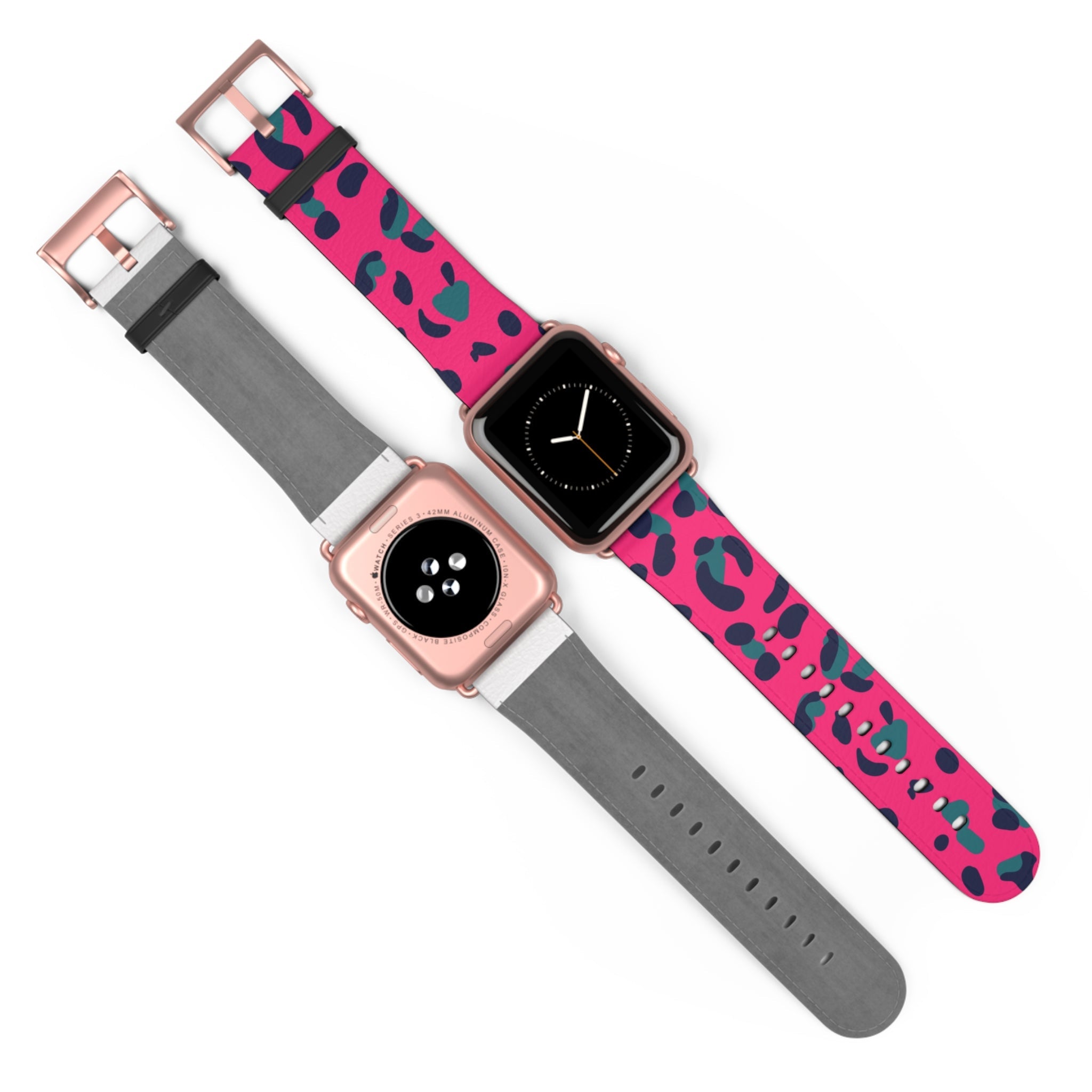 Pink and Teal Leopard Print Apple Watch Band, Artsulli - Art is Long, Life is Short, Accessories, , , , , , , 