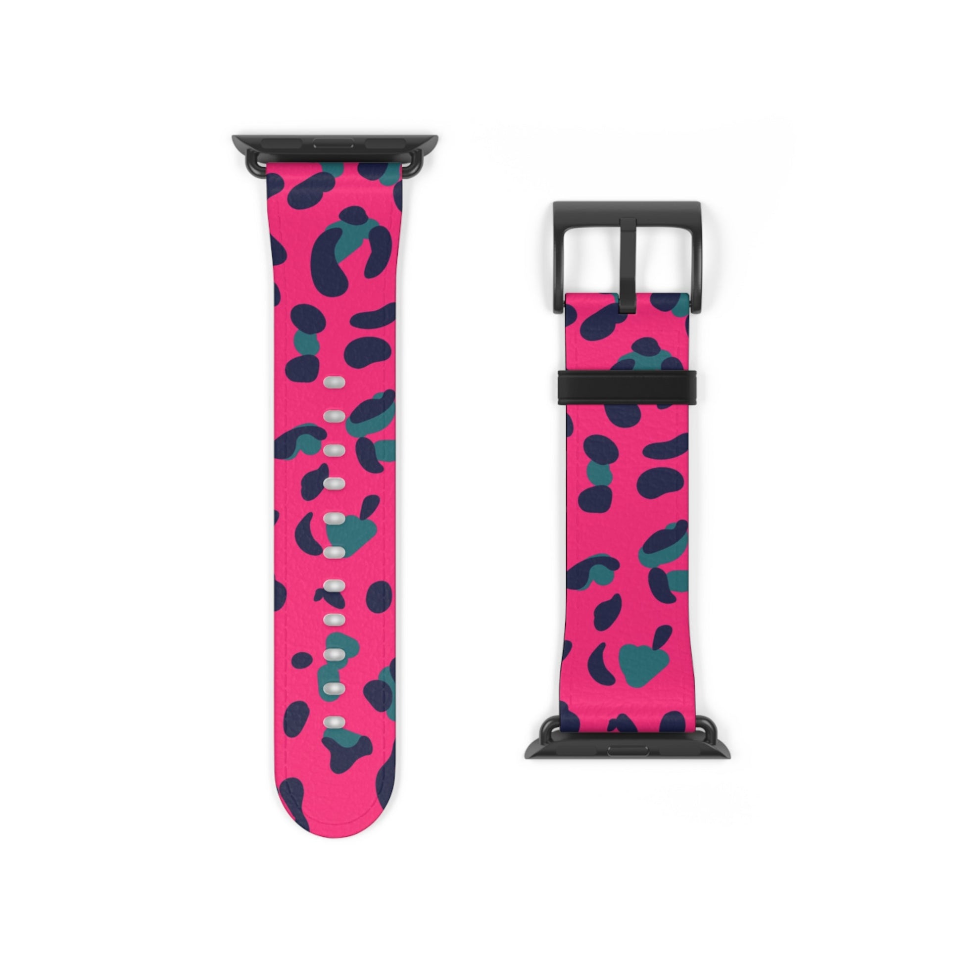 Pink and Teal Leopard Print Apple Watch Band, Artsulli - Art is Long, Life is Short, Accessories, , , , , , , 