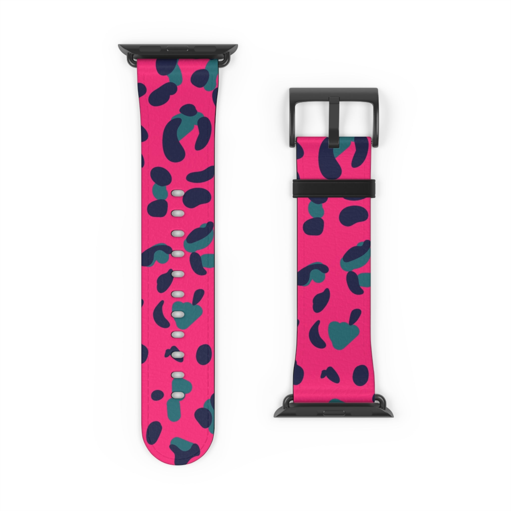 Pink and Teal Leopard Print Apple Watch Band, Artsulli - Art is Long, Life is Short, Accessories, , , , , , , 