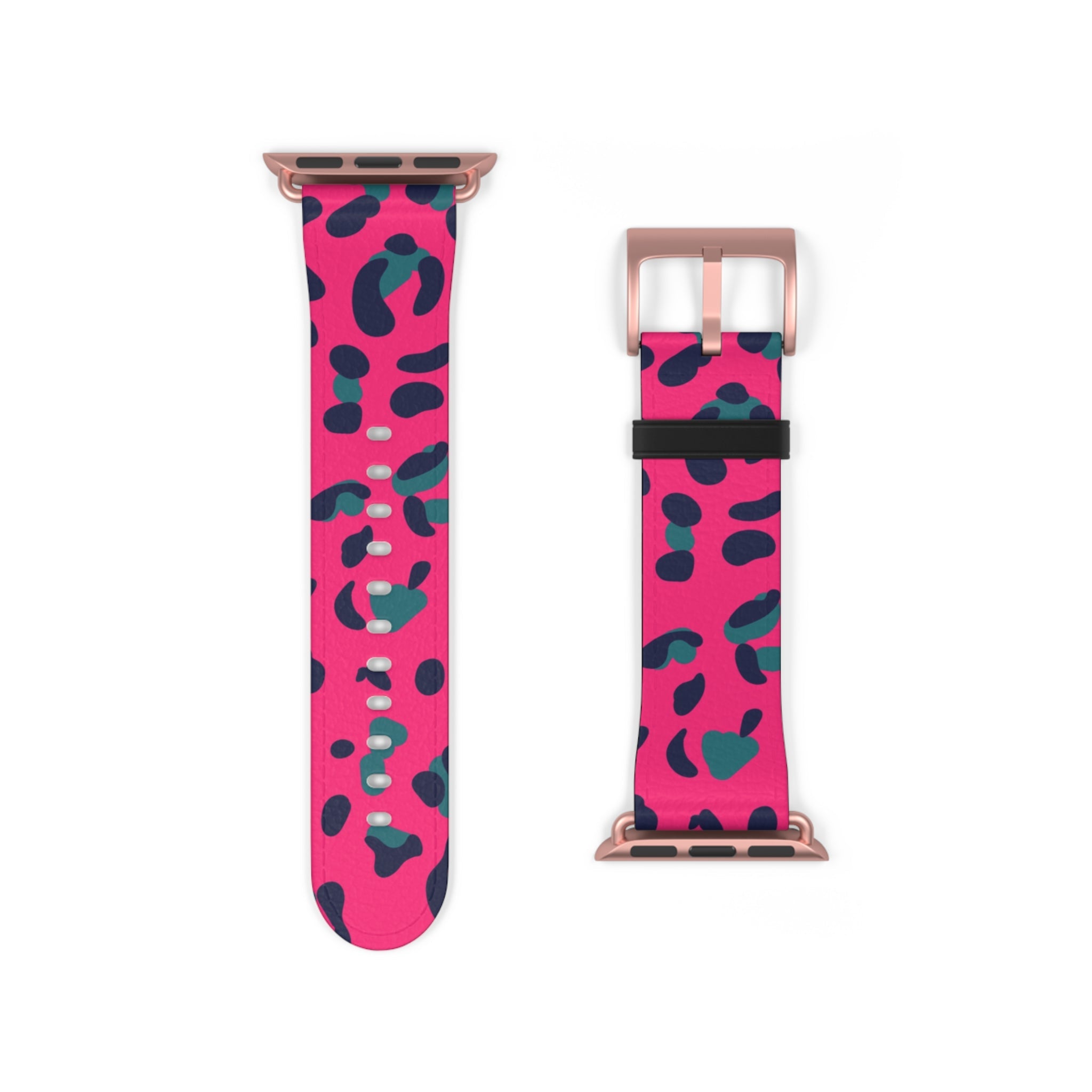 Pink and Teal Leopard Print Apple Watch Band, Artsulli - Art is Long, Life is Short, Accessories, , , , , , , 