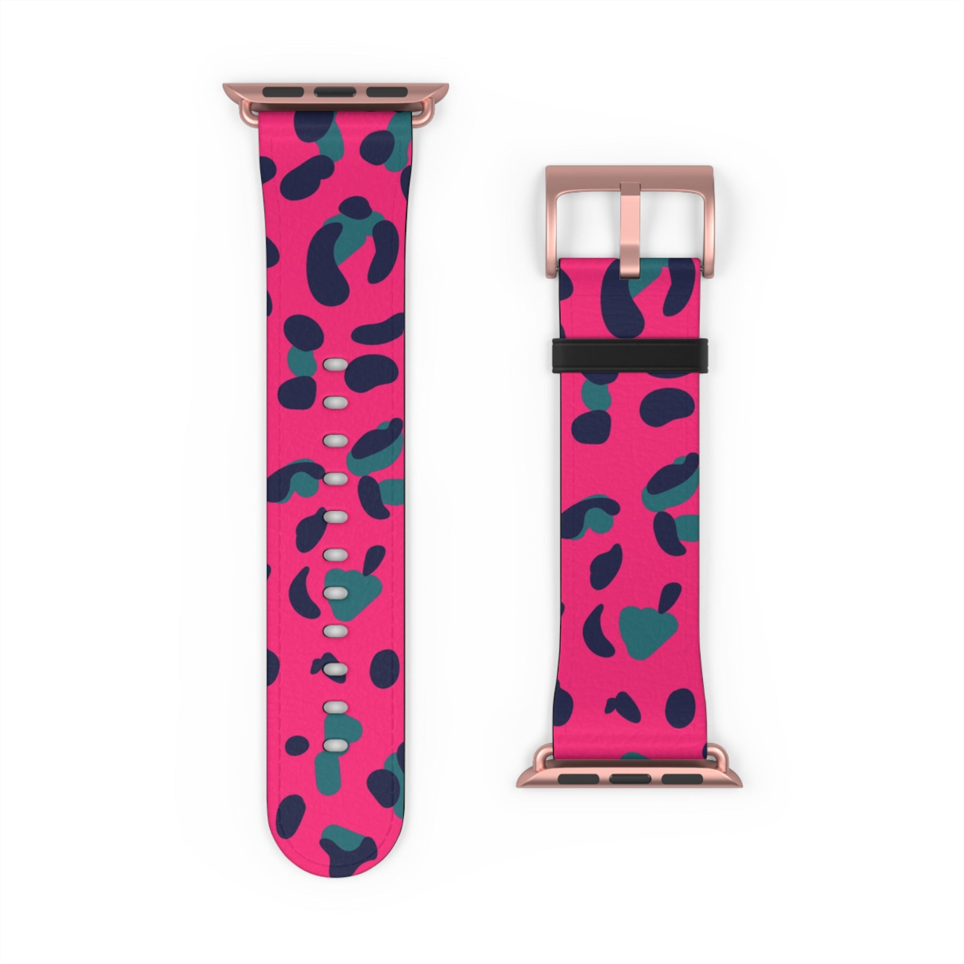 Pink and Teal Leopard Print Apple Watch Band, Artsulli - Art is Long, Life is Short, Accessories, , , , , , , 