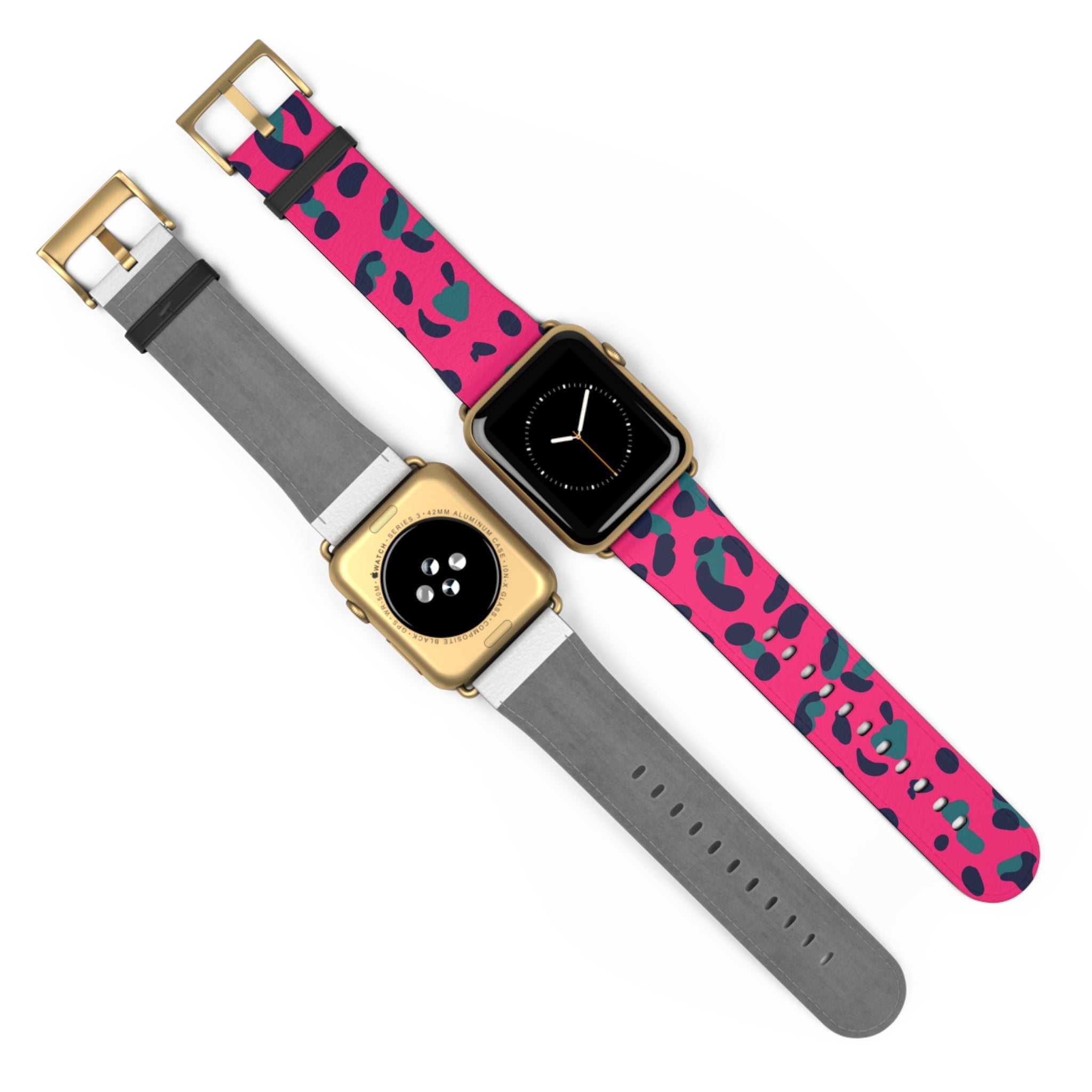 Pink and Teal Leopard Print Apple Watch Band, Artsulli - Art is Long, Life is Short, Accessories, , , , , , , 