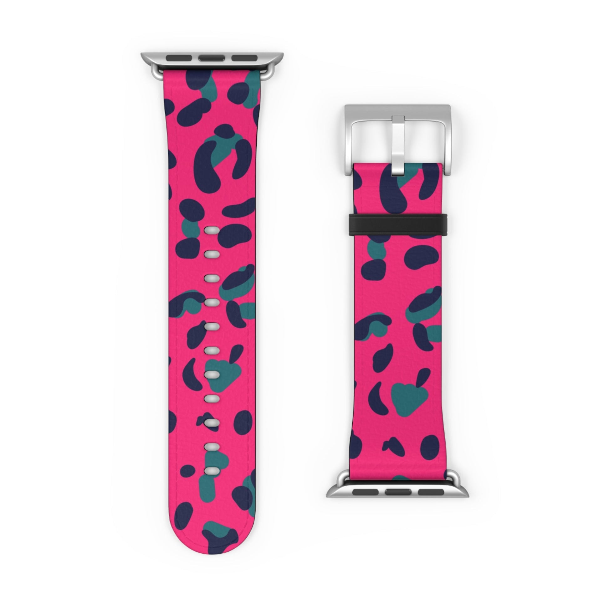 Pink and Teal Leopard Print Apple Watch Band, Artsulli - Art is Long, Life is Short, Accessories, , , , , , , 