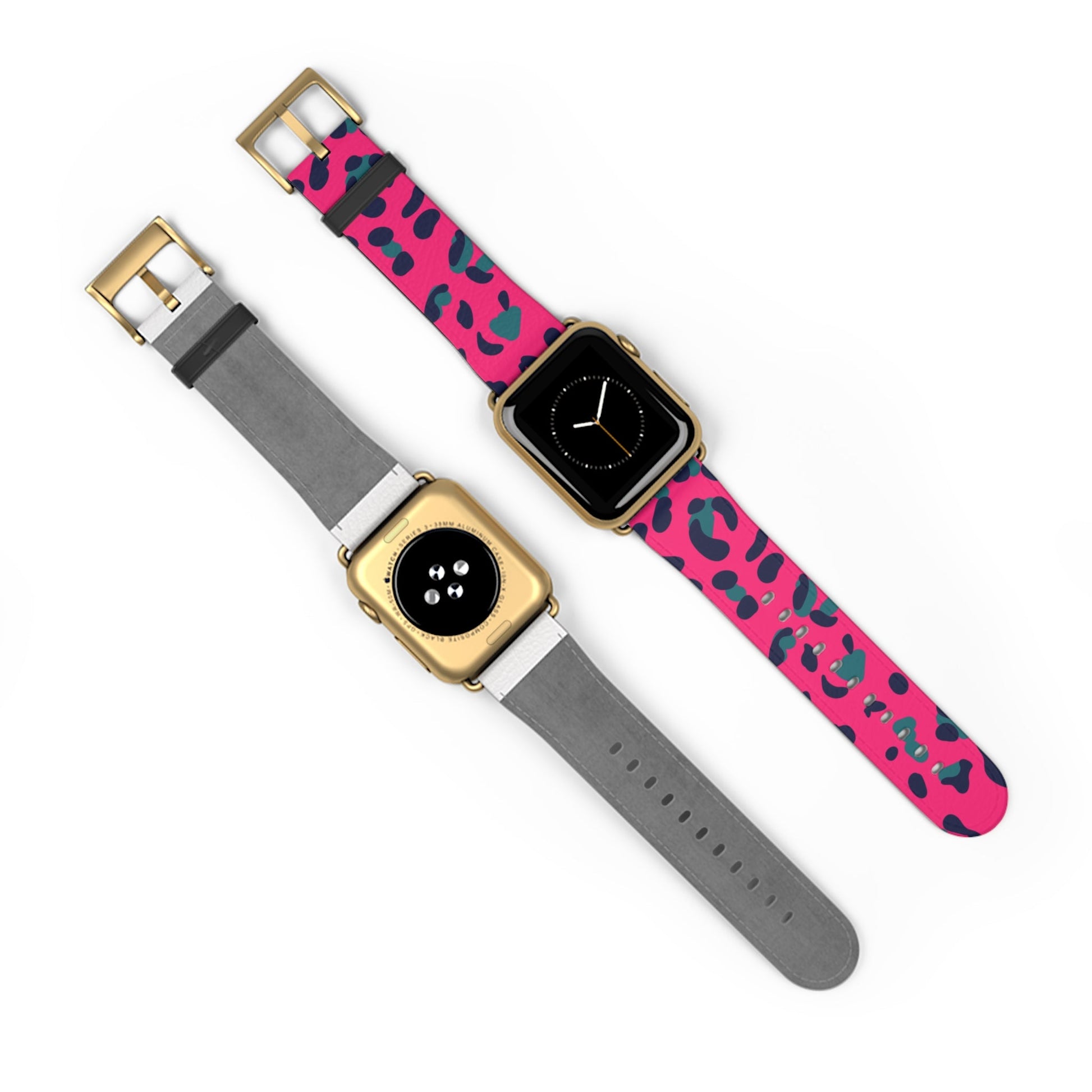 Pink and Teal Leopard Print Apple Watch Band, Artsulli - Art is Long, Life is Short, Accessories, , , , , , , 