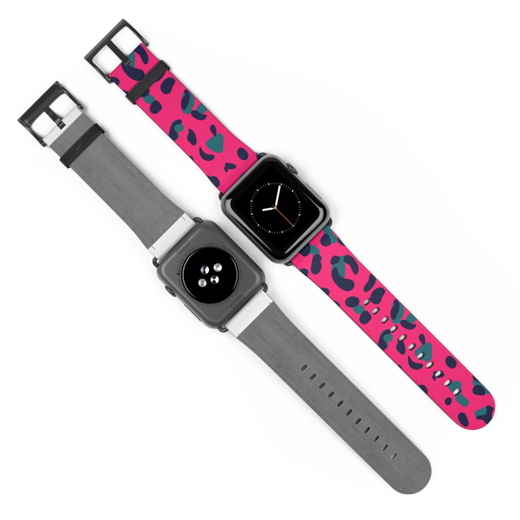 Pink and Teal Leopard Print Apple Watch Band, Artsulli - Art is Long, Life is Short, Accessories, , , , , , , 